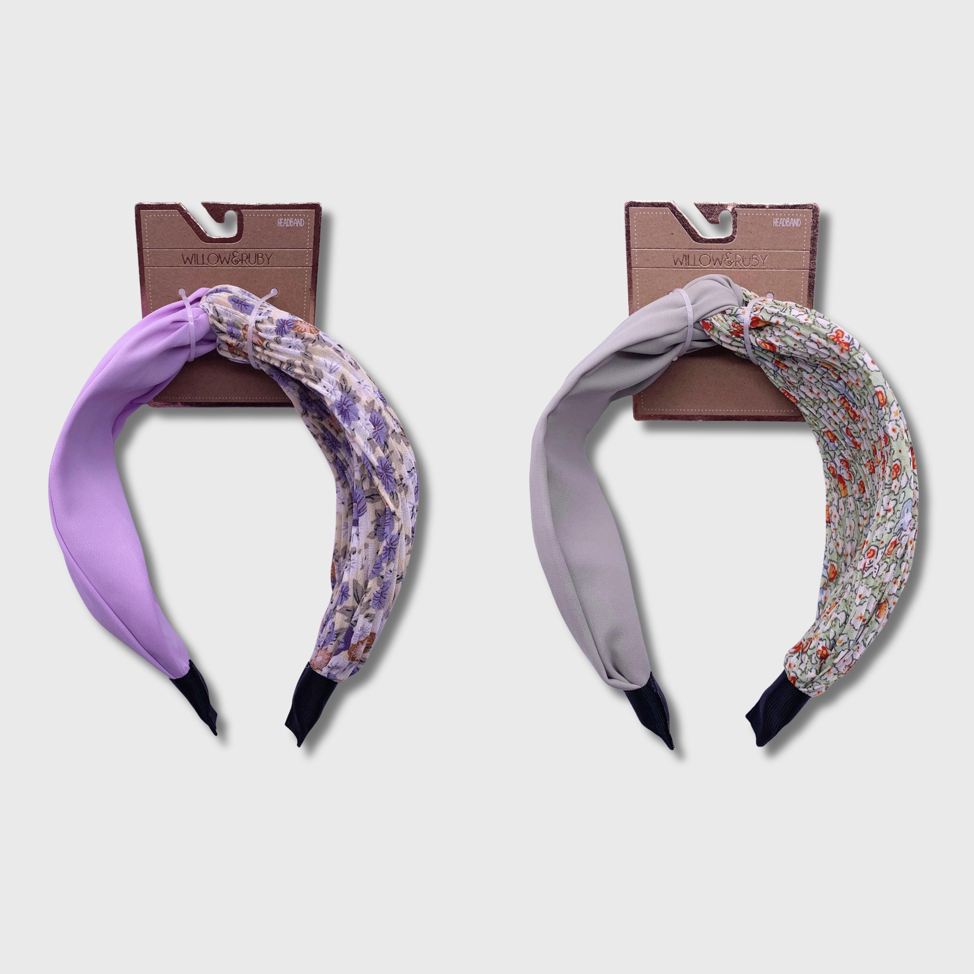 Willow & Ruby Women's Headband - Floral and Wide Color Block Headband for Women