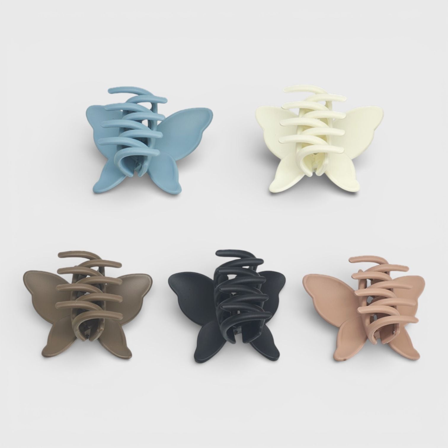 Hair Essentials 5pk Butterfly Claw Clips - Multicolored