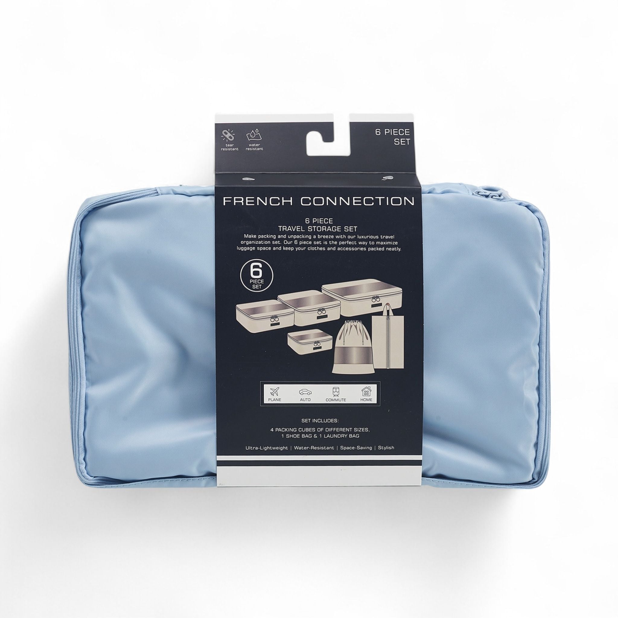 French Connection 6pc Packing Cube Set - Travel Storage Set for Luggage