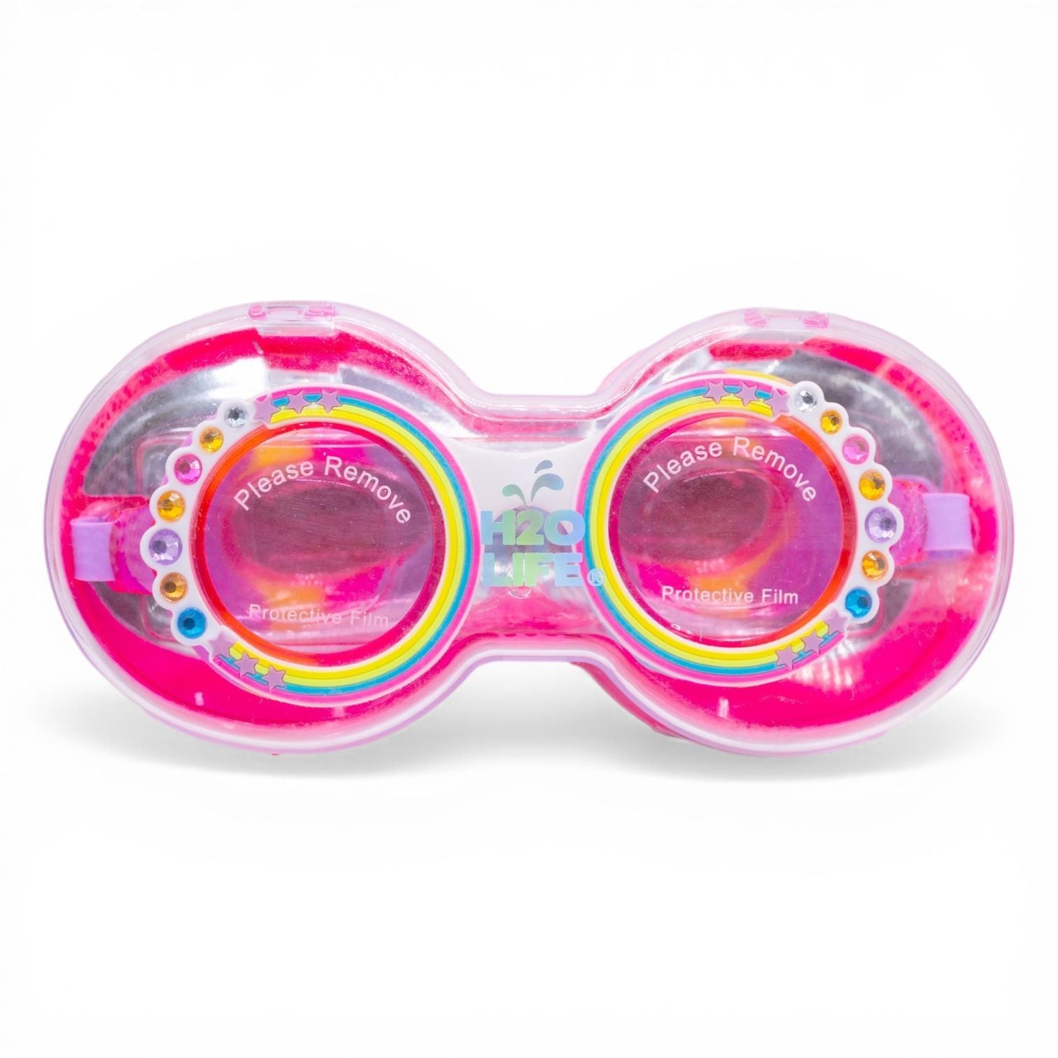 H2O Life Kids' Rainbow Bling Swim Goggles - Multicolored with Rhinestones