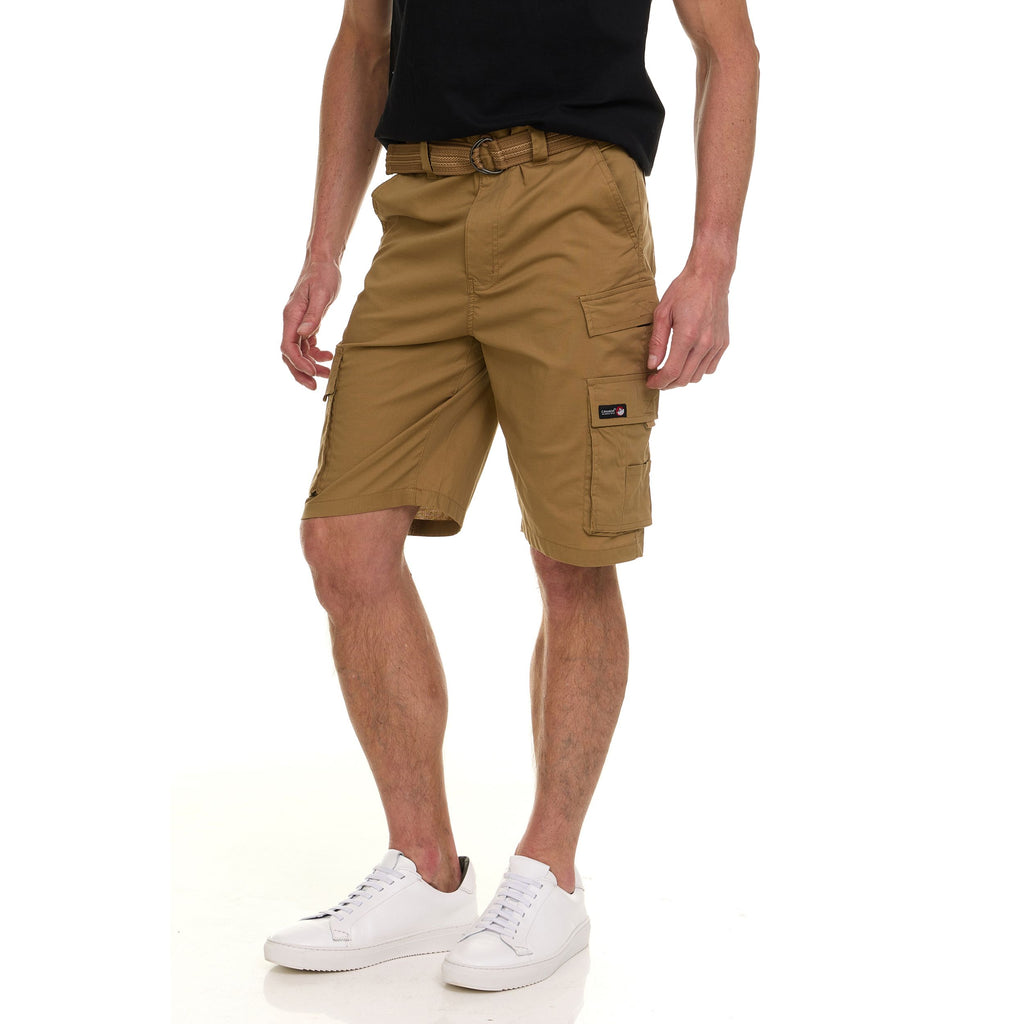 Canada Weather Gear Men’s Belted Cargo Shorts – Lightweight Cotton Stretch Fabric, Classic Fit with Multiple Pockets