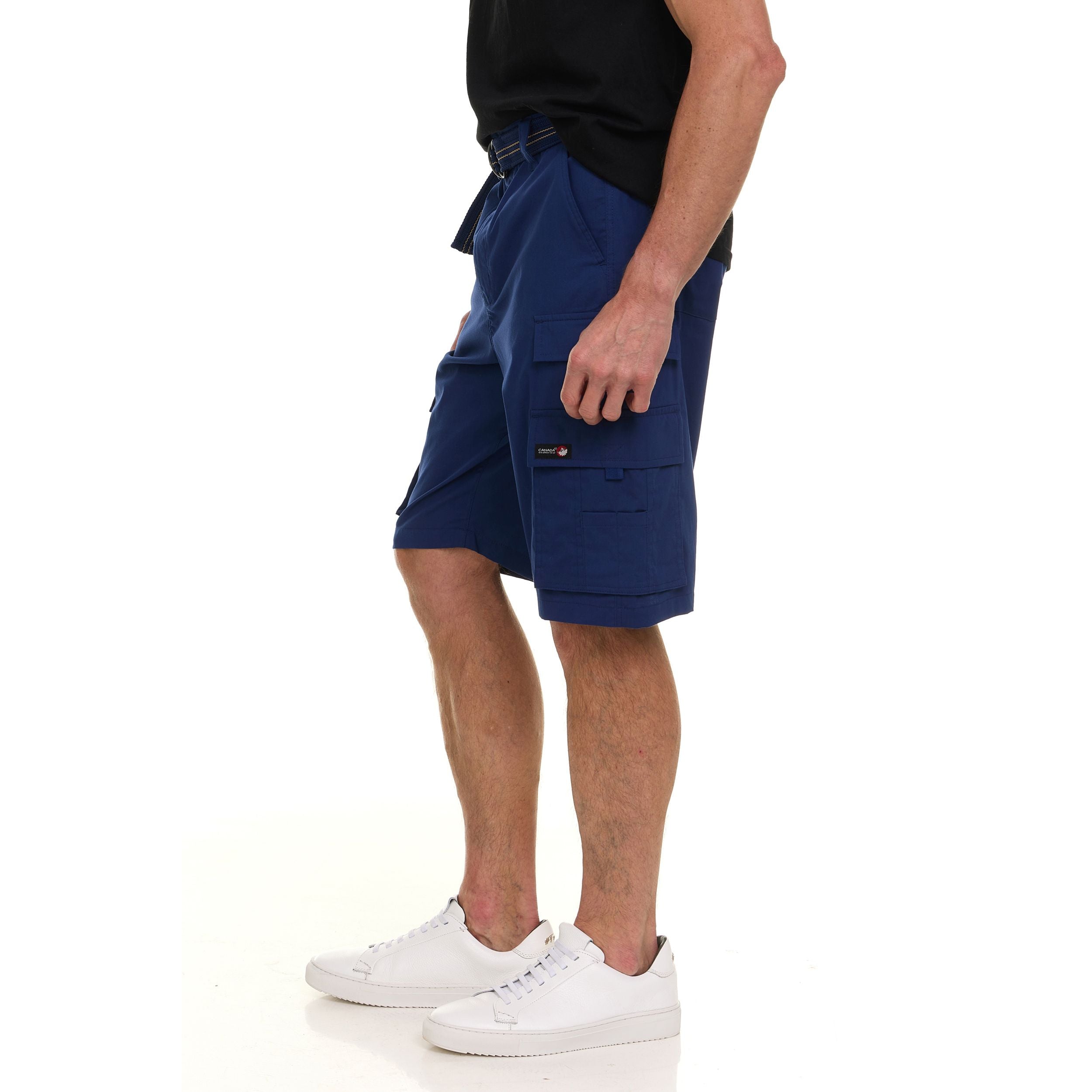 Canada Weather Gear Men’s Belted Cargo Shorts – Lightweight Cotton Stretch Fabric, Classic Fit with Multiple Pockets