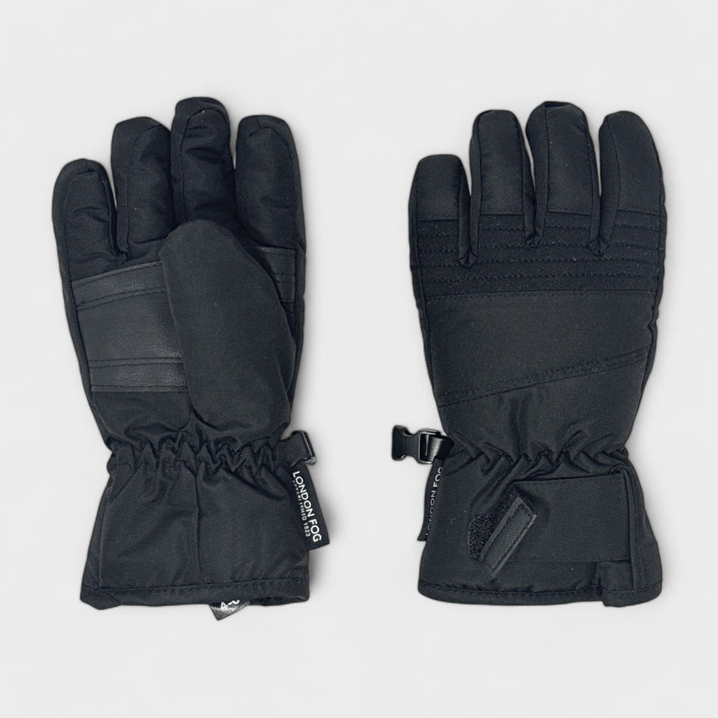 London Fog Boy's Ski Gloves - Winter Sports Snow Gloves with Velcro Closure and Reinforfced Grip for Kids (Size 4-6)