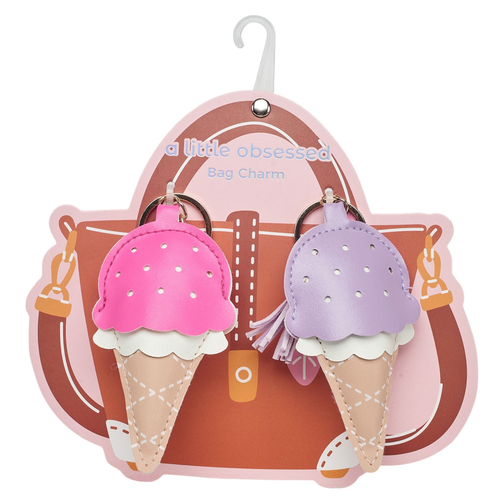 A Little Obsessed Girls' 2pk Ice Cream Cone Tassel Bag Charm Set for Kids