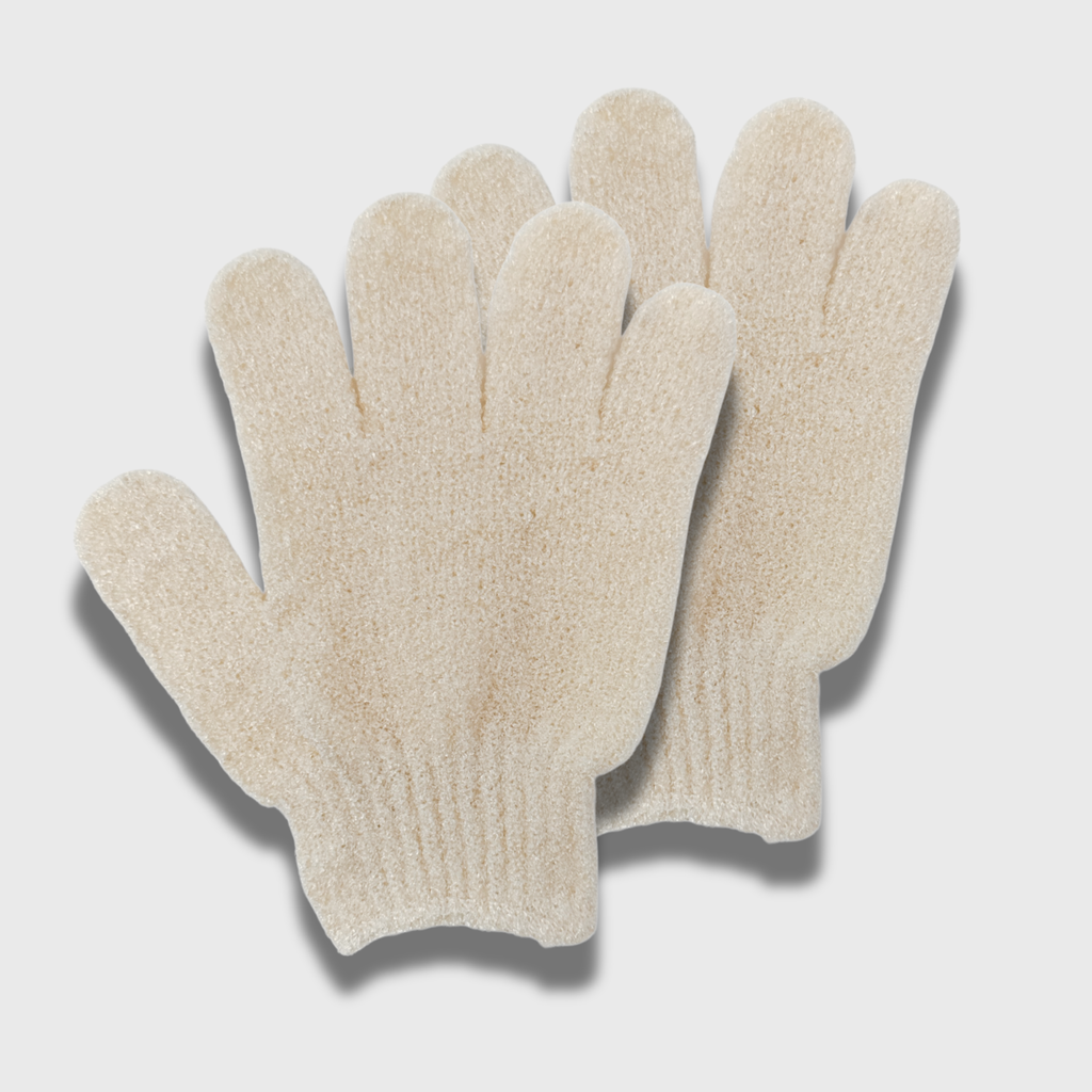 Spa Essentials 5 Pair Exfoliating Bath Gloves - Gentle Dead Skin Removal, Deep Cleaning & Exfoliating Body Scrub Gloves for Shower (Unscented)