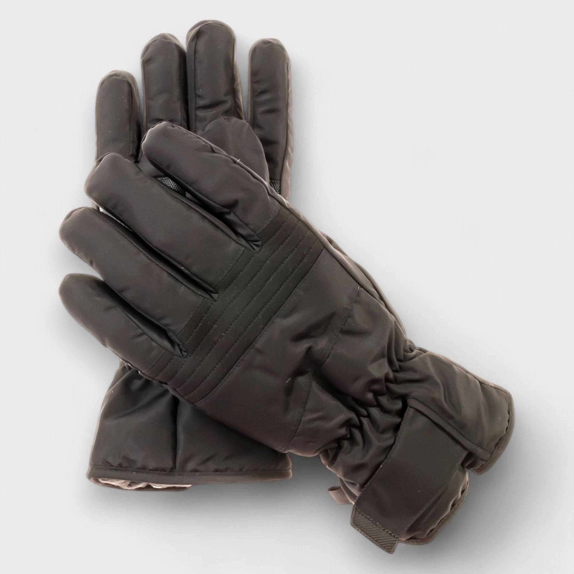 Canada Weather Gear Men's Ski Gloves - Water Resistant Winter Gloves with Velcro Strap, Warmth Indicator, for Cold Weather, Black