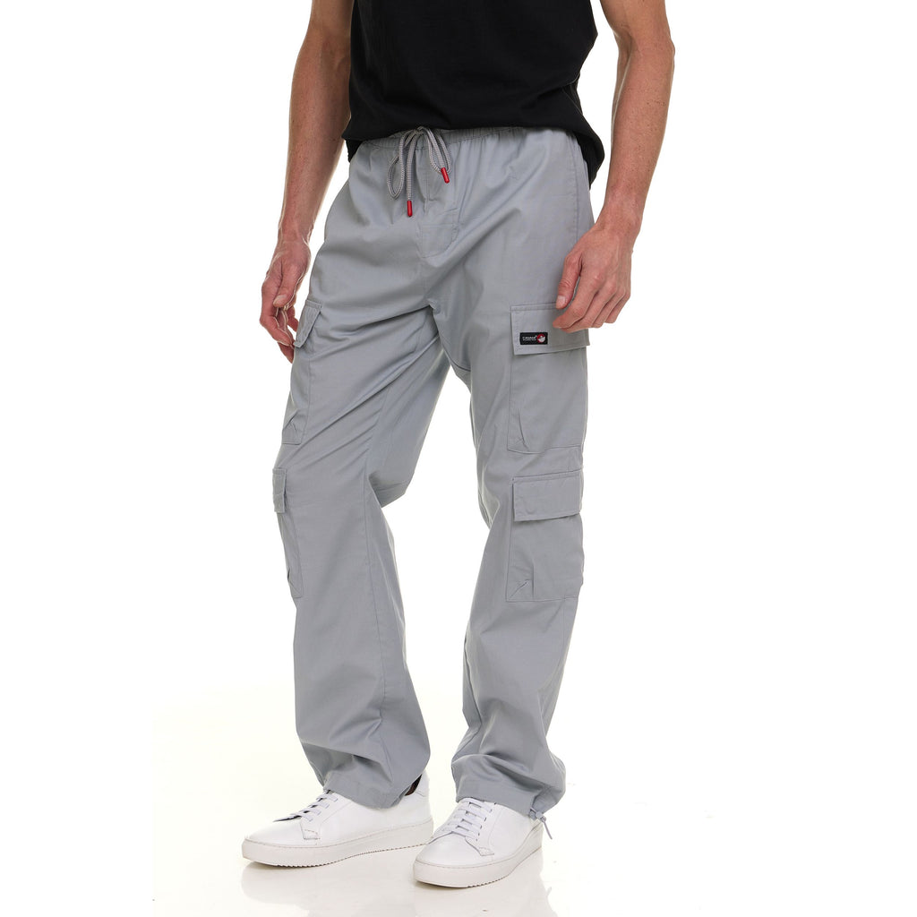 Canada Weather Gear Men’s 4-Pocket Lightweight Cargo Pants – Elastic Waistband with Drawstring, Adjustable Hem, Relaxed Fit