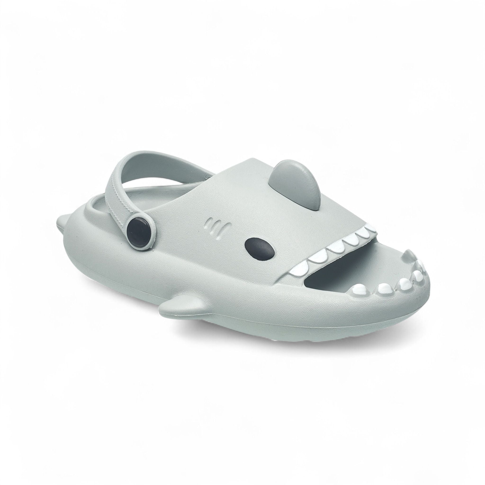Aeropostale Toddler Boys Shark EVA Clog Slides – Lightweight Water Sandals w/ Heel Strap, Non-Slip Sole in Ocean Blue, Size Small (5-6)