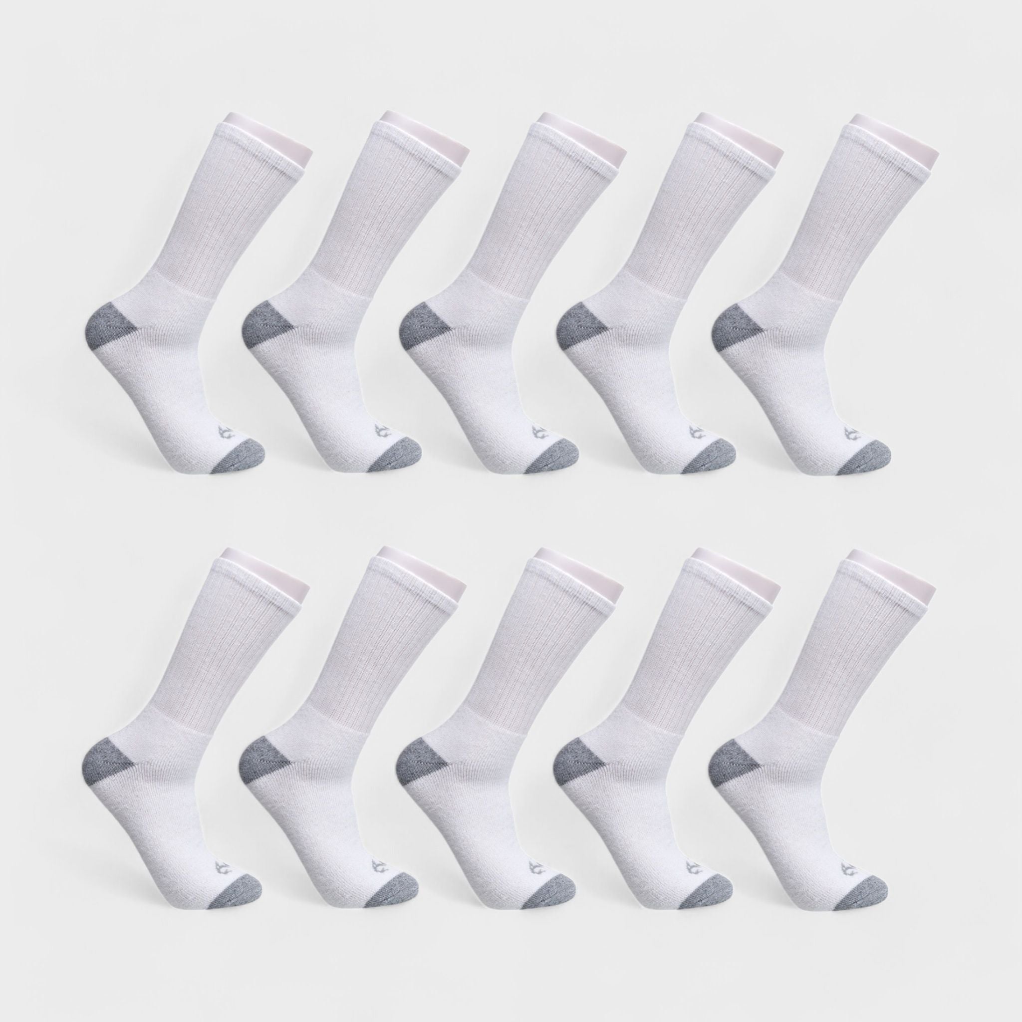 Realtree Men's 10-Pack Crew Socks - Cotton Blend, Full Cushion, Reinforced Heel & Toe - Durable Everyday Comfort (Shoe Size 6-12)