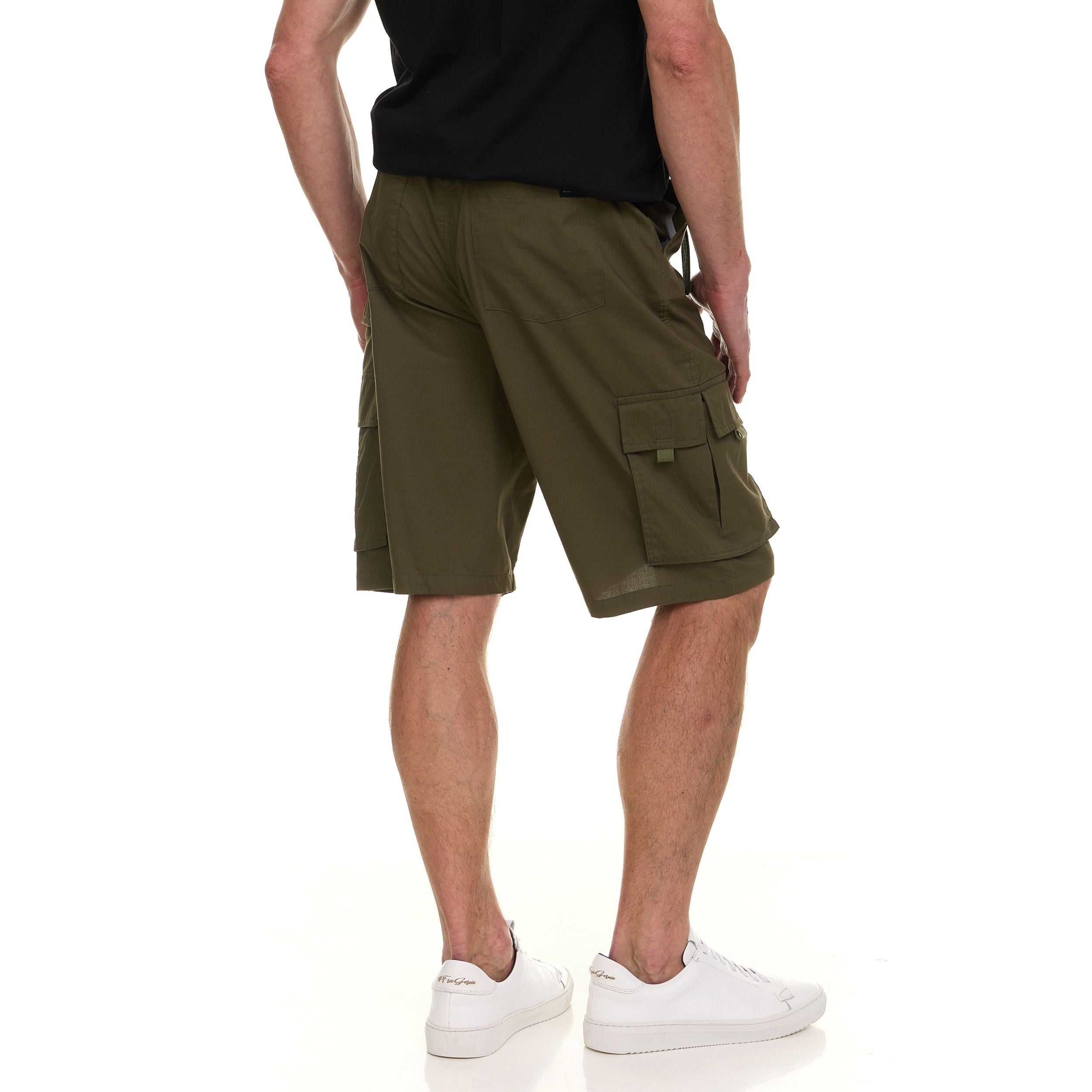 Canada Weather Gear Men’s Belted Cargo Shorts – Lightweight Cotton Stretch Fabric, Classic Fit with Multiple Pockets