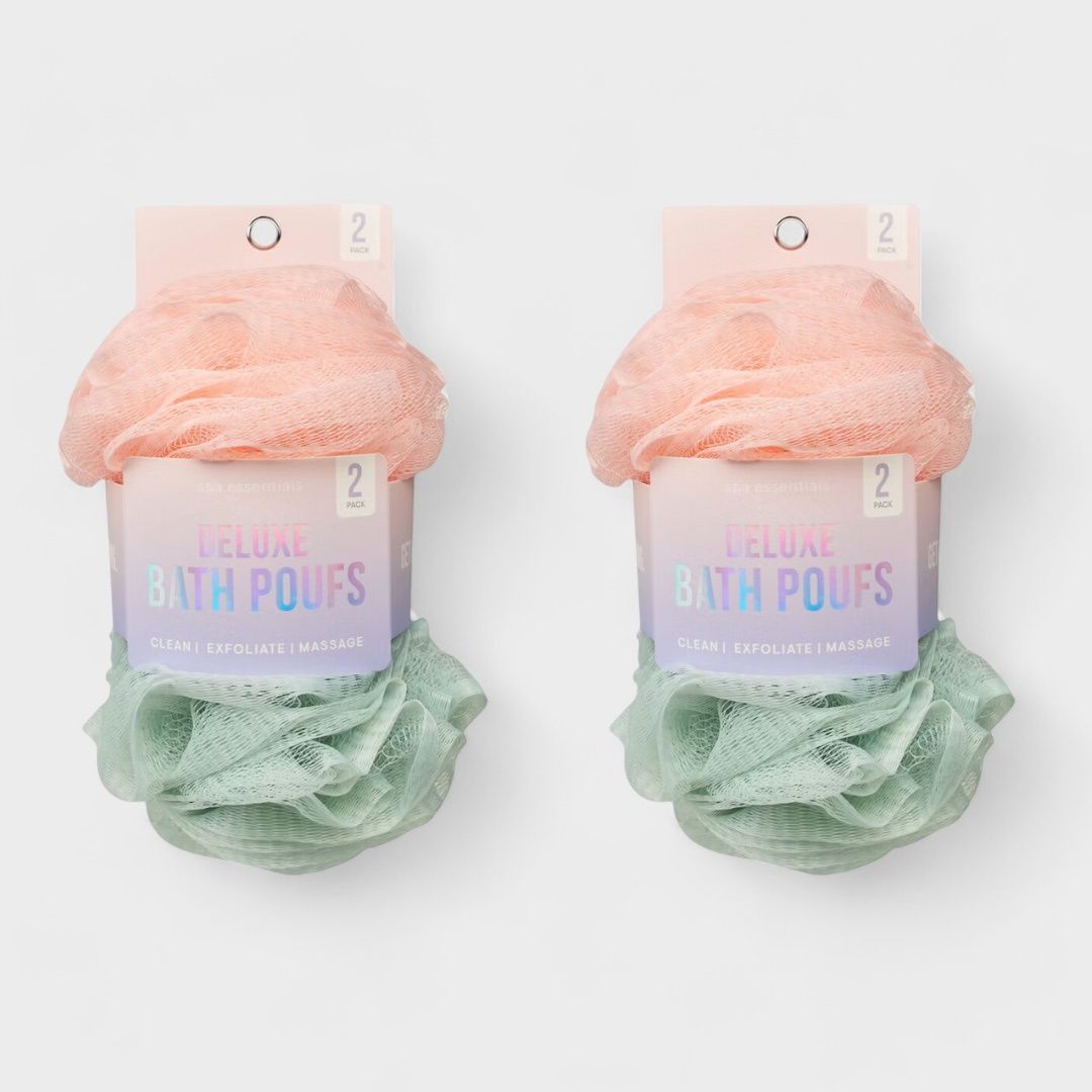 Spa Essentials Bath Loofahs - Shower Poufs