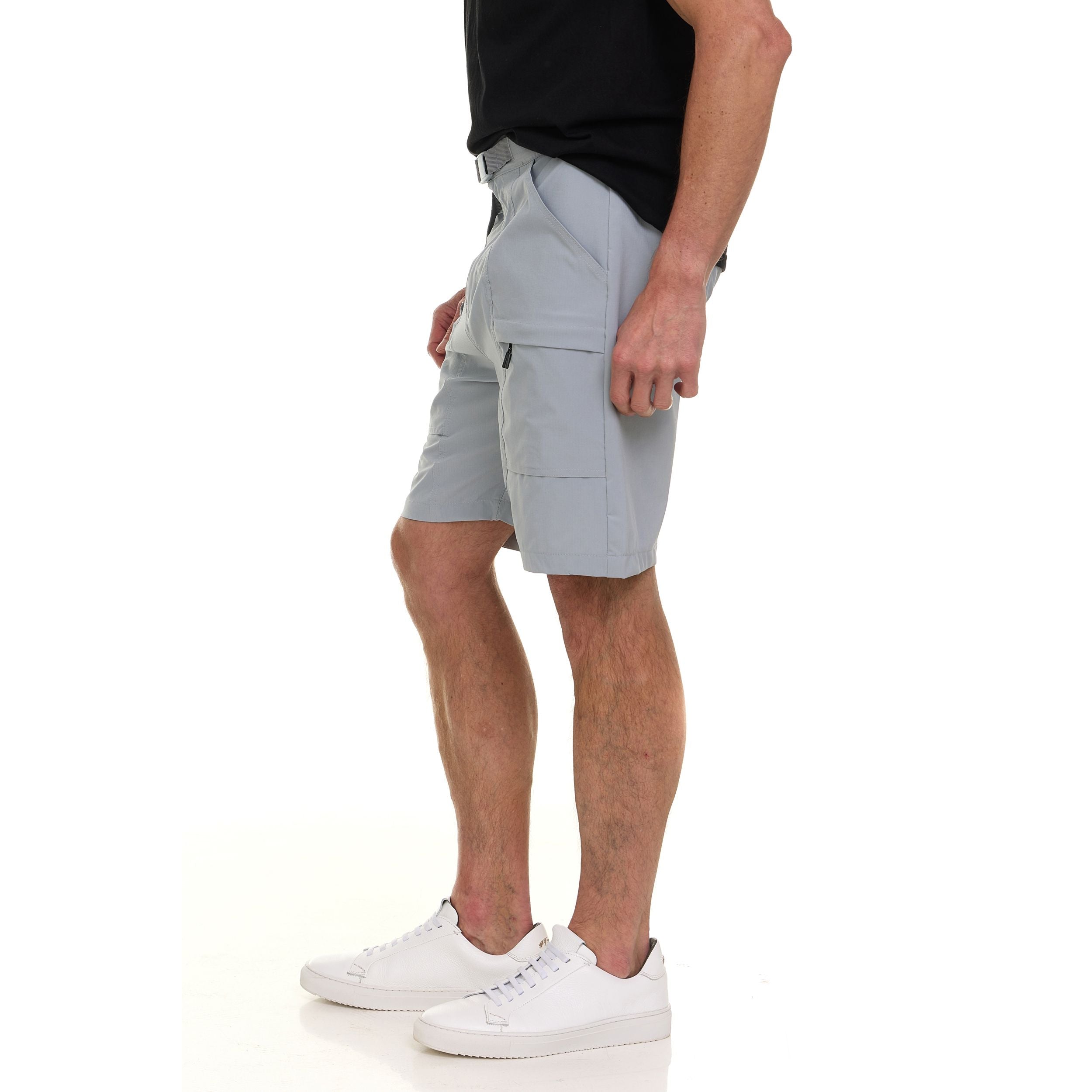 Canada Weather Gear Men’s Cargo Belted Shorts – Lightweight Stretch Twill Knee-Length Shorts with Pockets