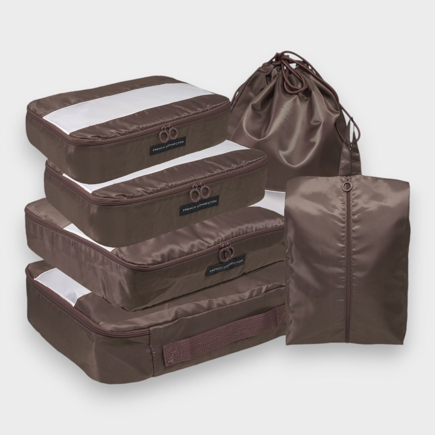 French Connection 6pc Packing Cube Set - Travel Storage Set for Luggage