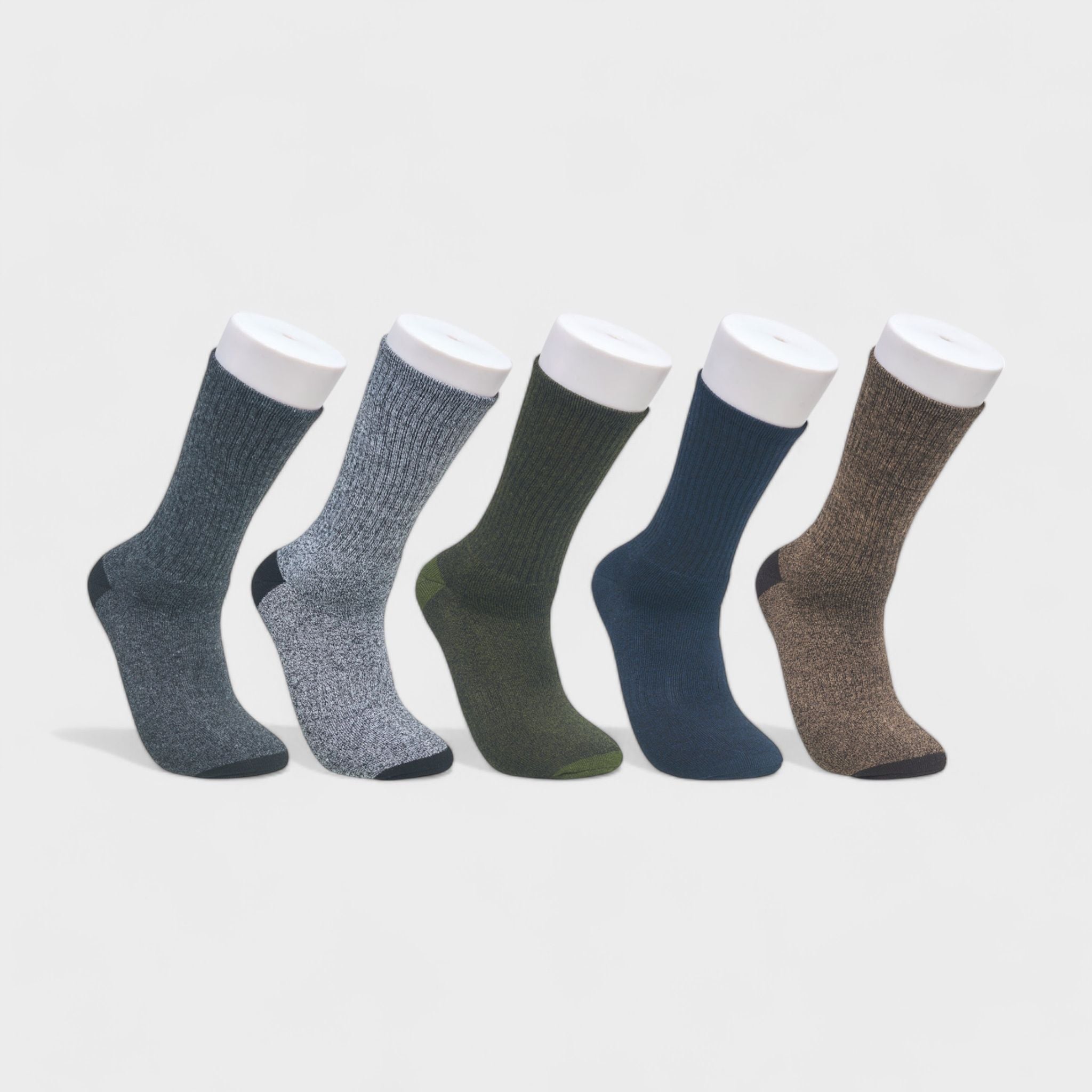 Realtree Men's 5-Pack Casual Crew Socks - Arch Support, Moisture Wicking, Full Cushioning Socks for Men (Shoe Size 6-12)