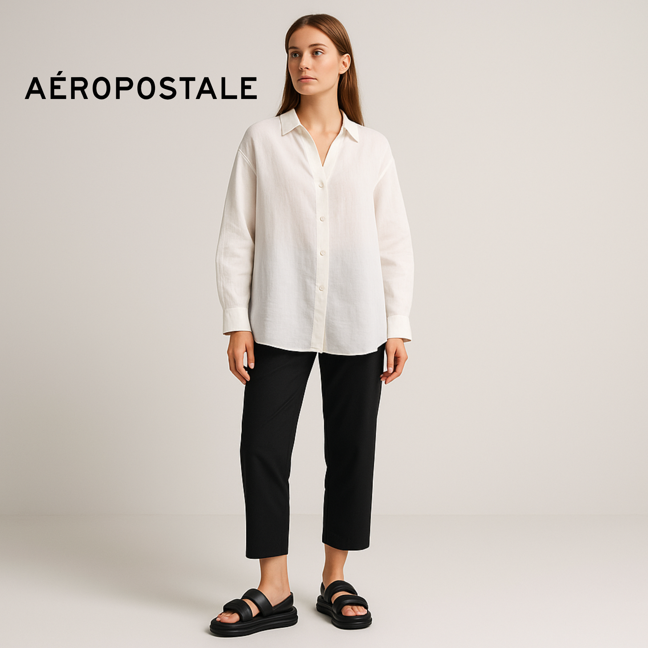 Aéropostale Women’s Double-Band EVA Platform Sandals with Slingback — Lightweight Cushioned Cloud Slides for Beach, Pool & Everyday in Black, Size 6