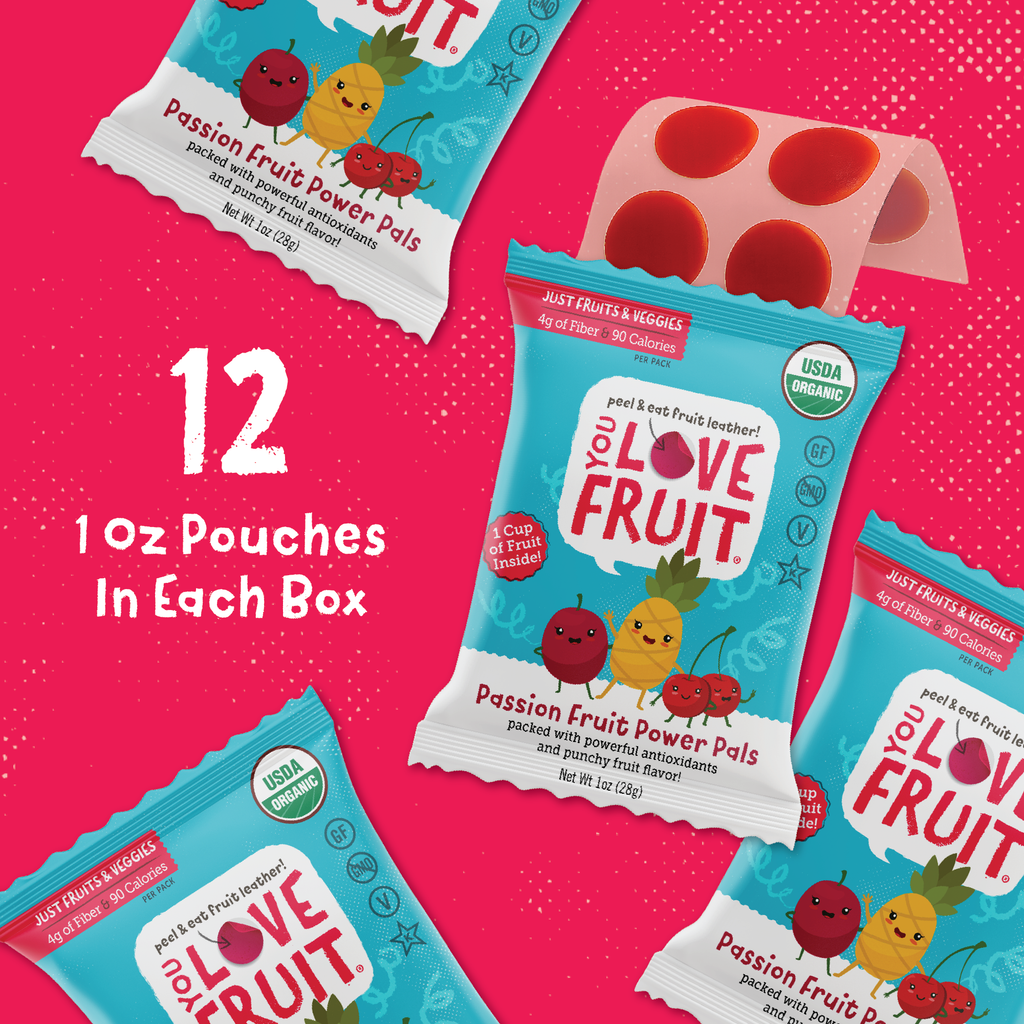 YOU LOVE FRUIT Organic Fruit Snacks — 1 oz Pouches, Pack of 12