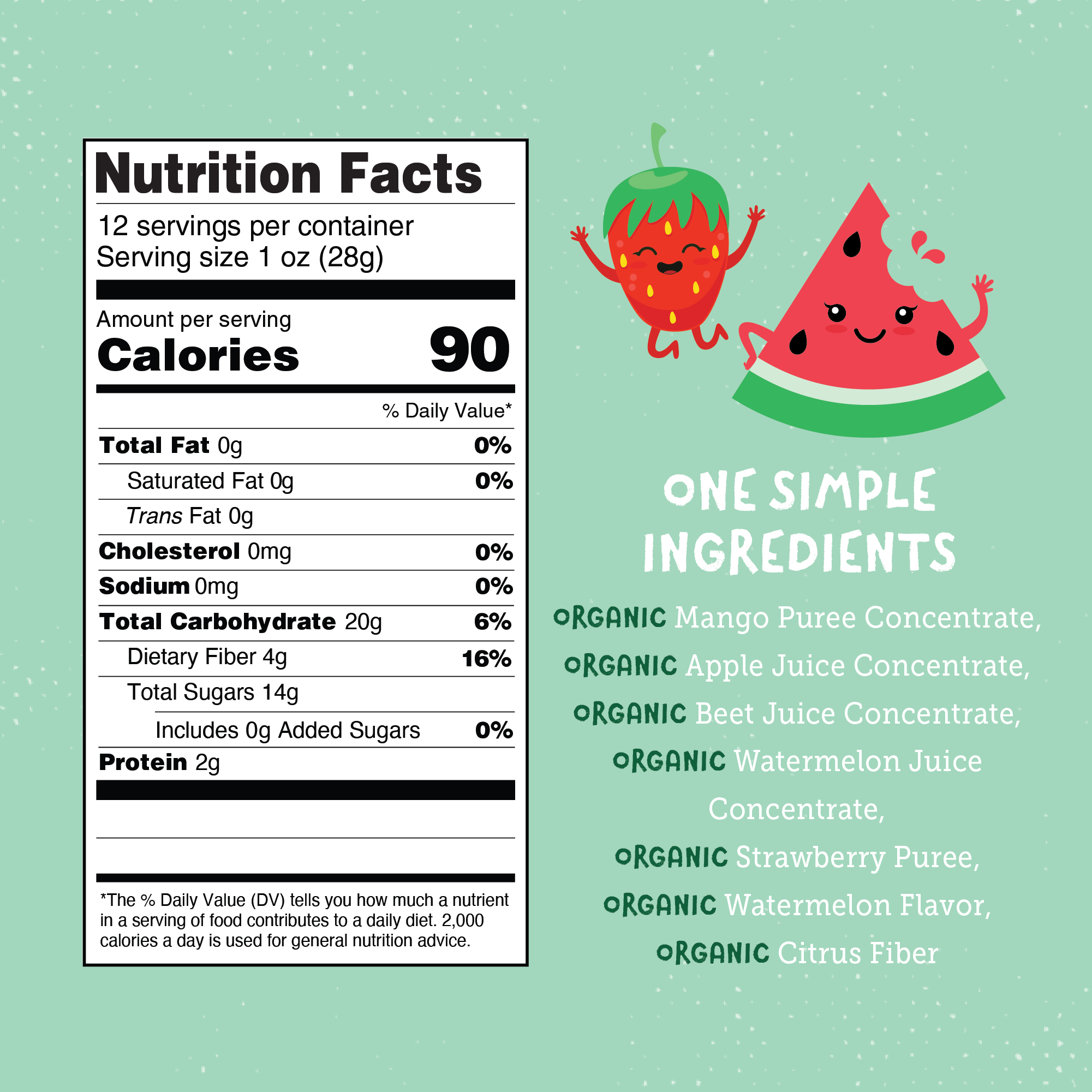 YOU LOVE FRUIT Organic Fruit Snacks — 1 oz Pouches, Pack of 12