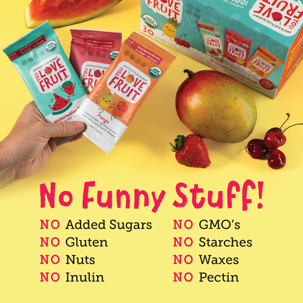 YOU LOVE FRUIT Organic Fruit Snacks — 120 Count Case (4 × 30-Count Variety Boxes)