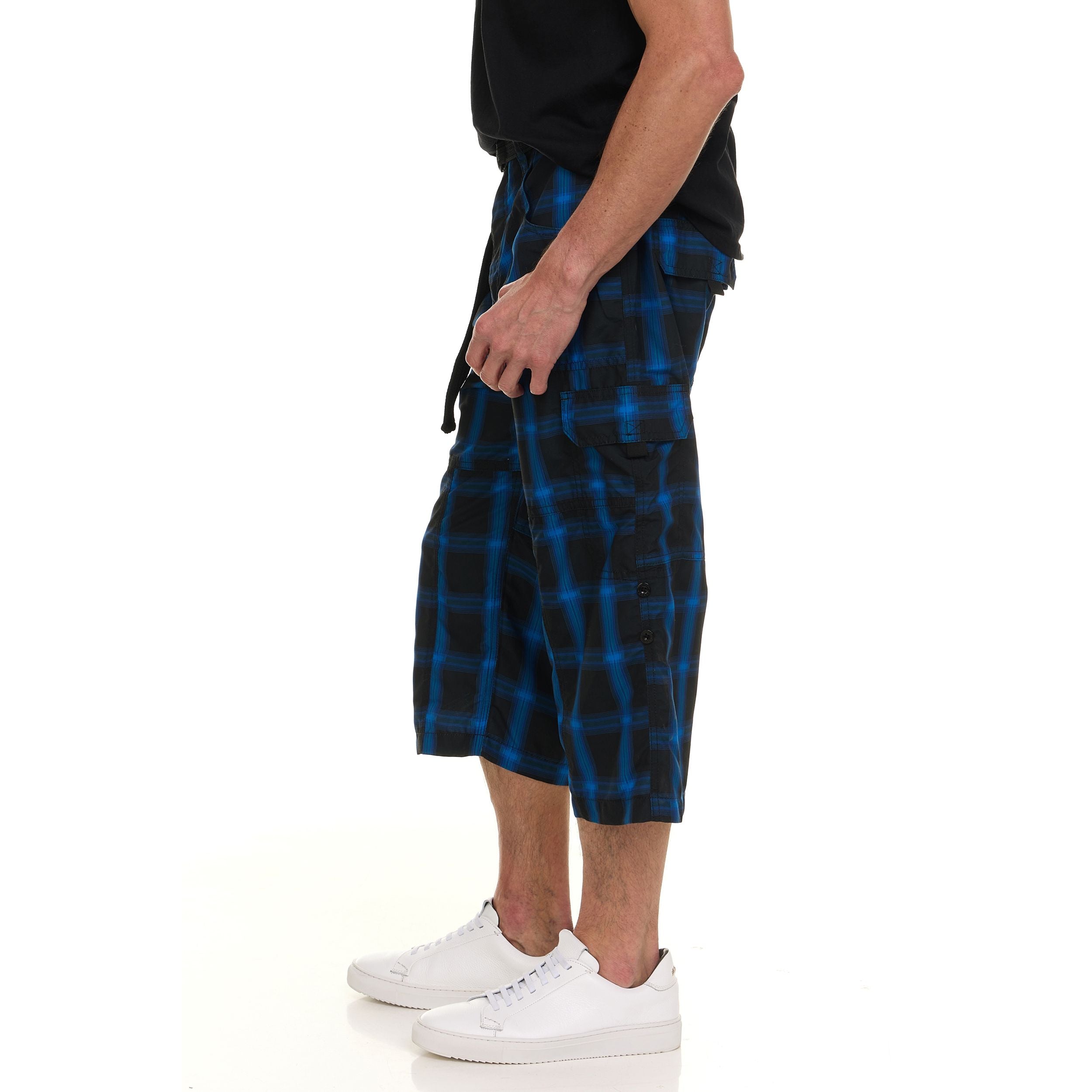 Canada Weather Gear Men’s Cargo Belted Shorts – Lightweight Stretch Twill Knee-Length Shorts with Pockets