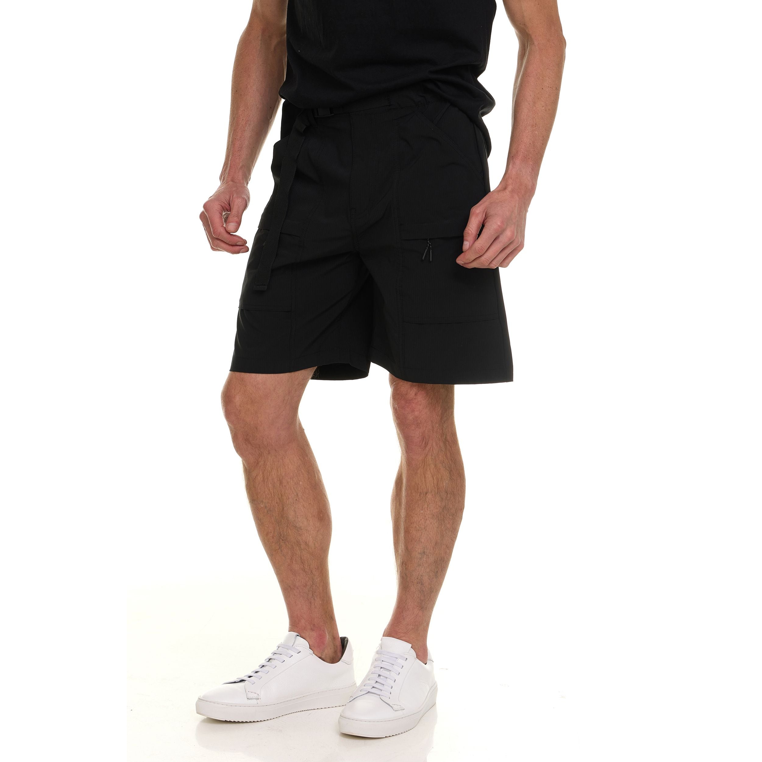 Canada Weather Gear Men’s Cargo Belted Shorts – Lightweight Stretch Twill Knee-Length Shorts with Pockets