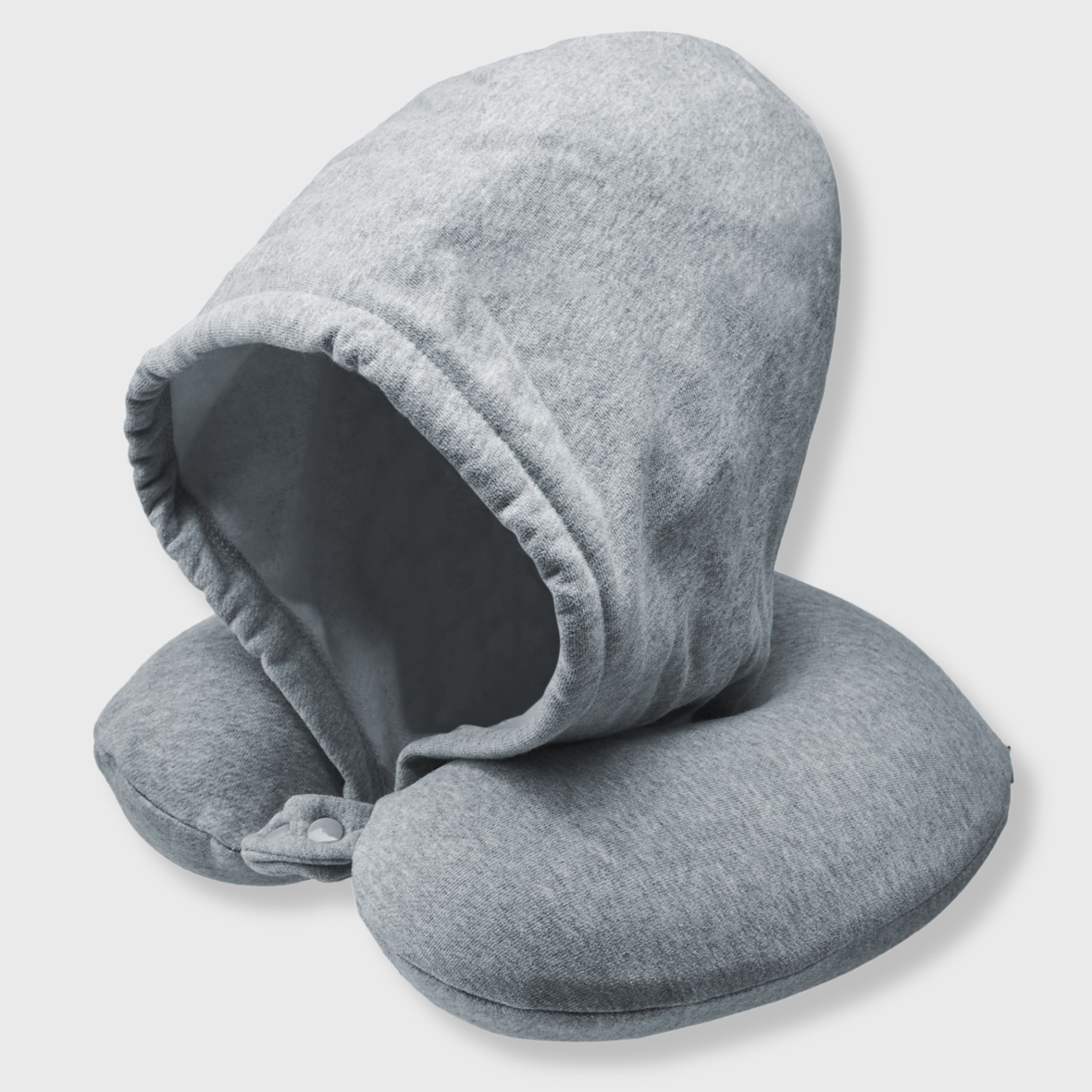 French Connection Hooded Memory Foam Travel Pillow - Neck Pillow with Comfort Hood & Washable Cover