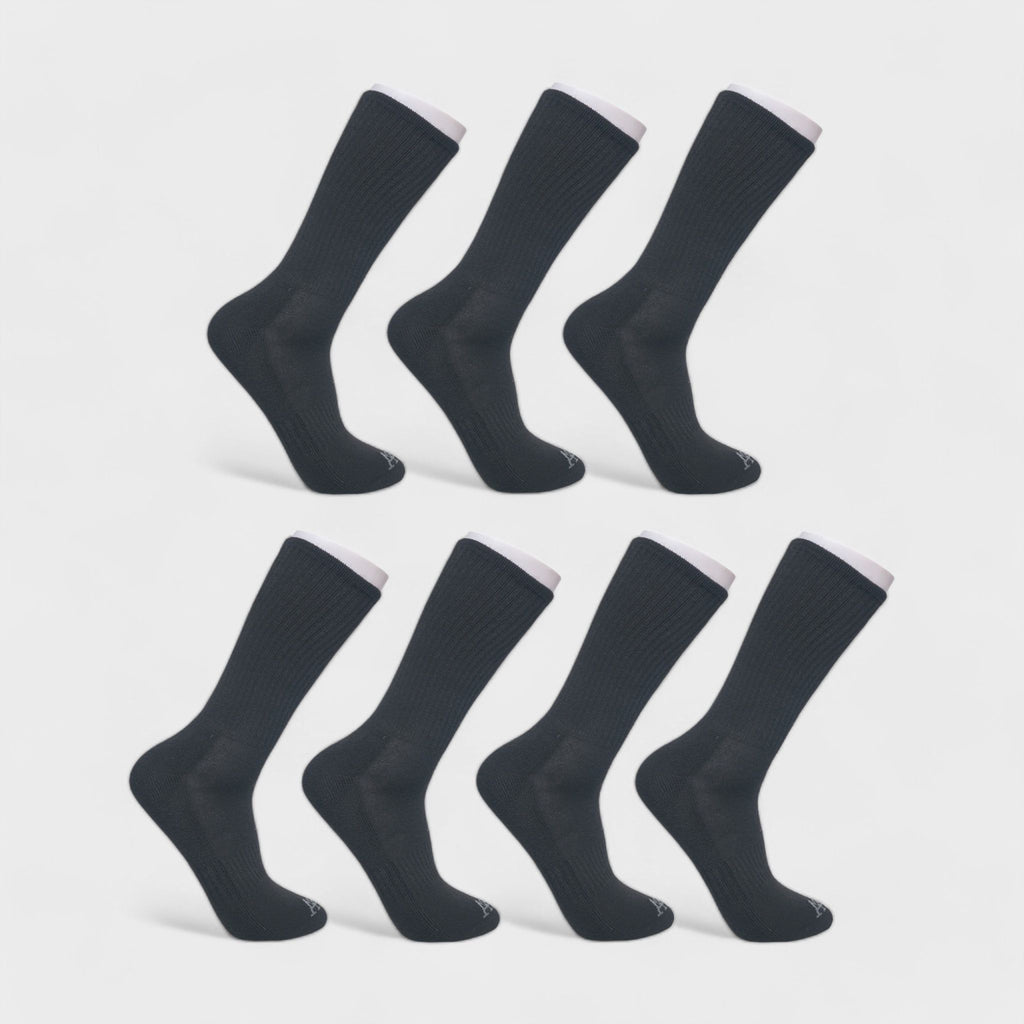 Aeropostale Men's 7-Pack Athletic Crew Socks - Moisture-Wicking, Arch Support, and Cushioned Comfort (Shoe Size 6-12)