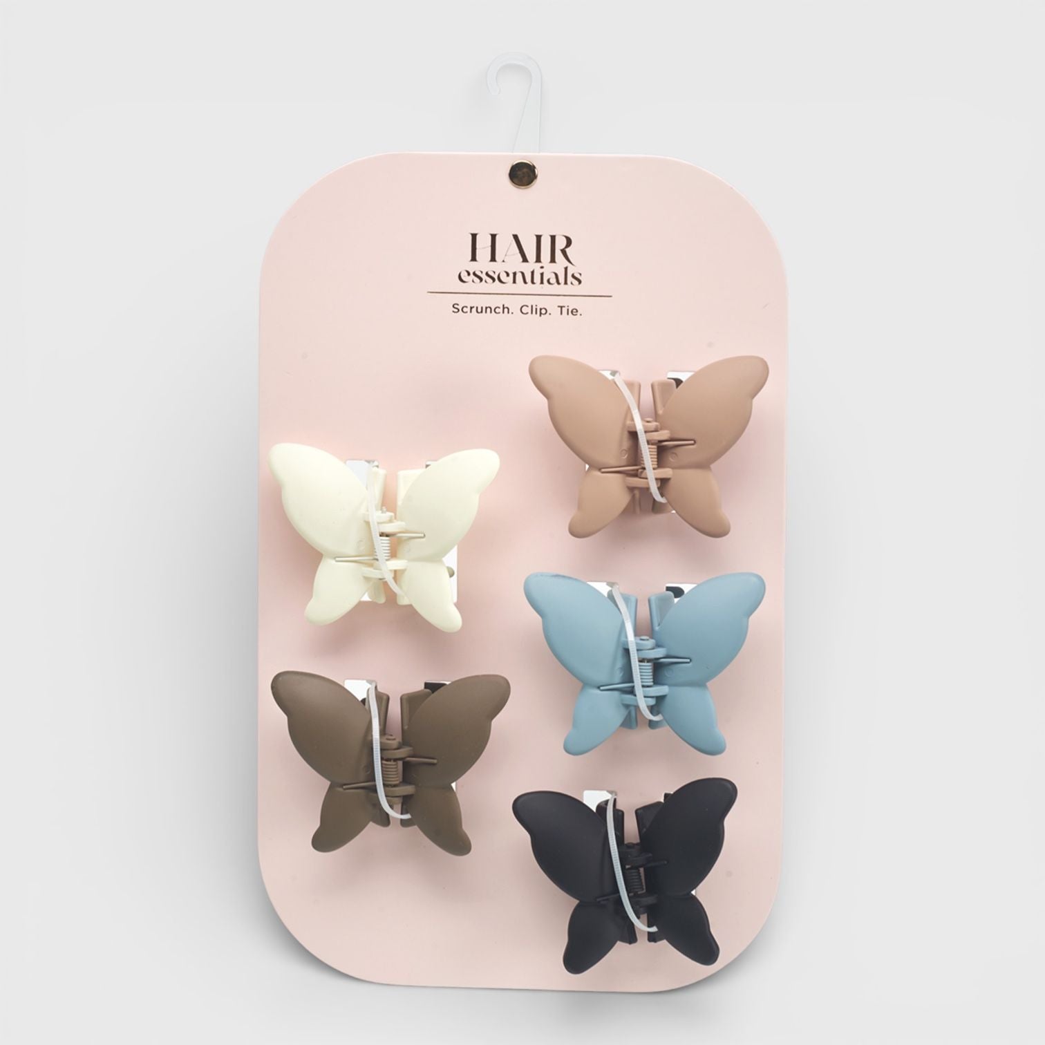 Hair Essentials 5pk Butterfly Claw Clips - Multicolored