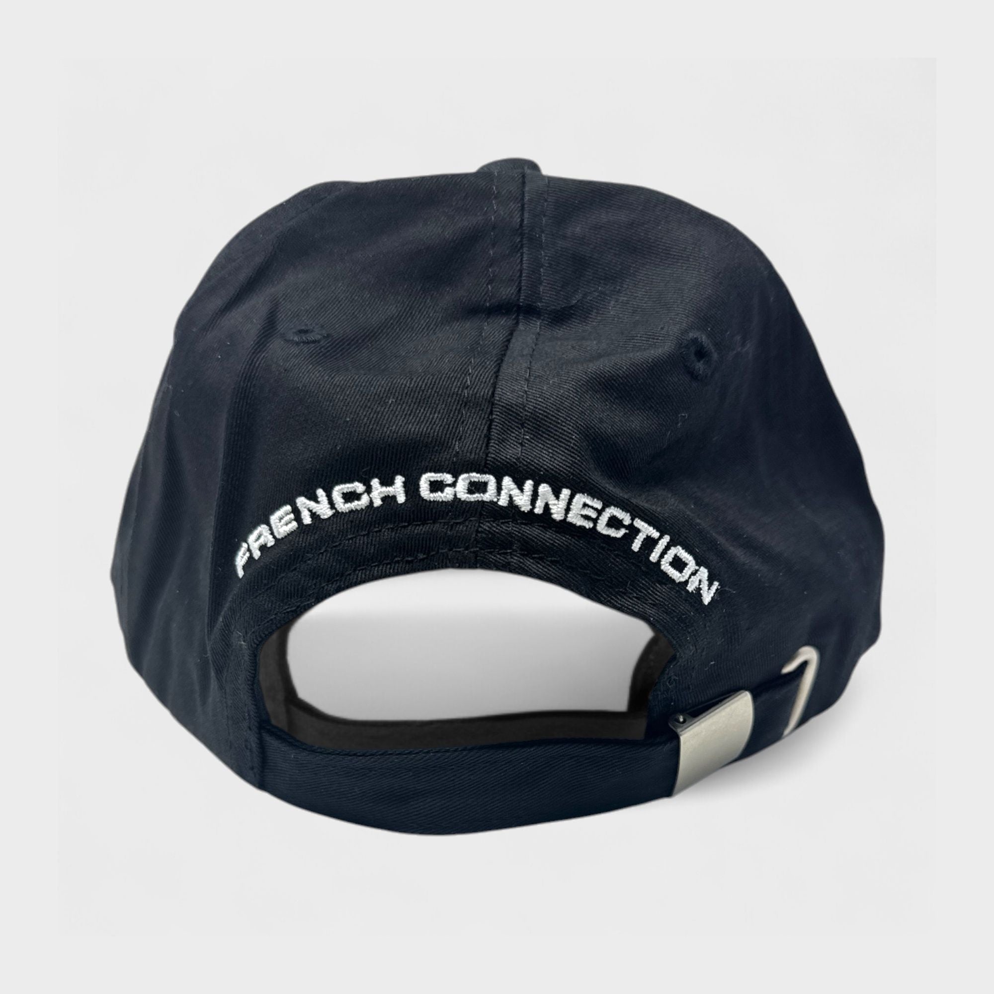 French Connection Classic Black Baseball Cap - Adjustable Back Strap, Embroidered Logo