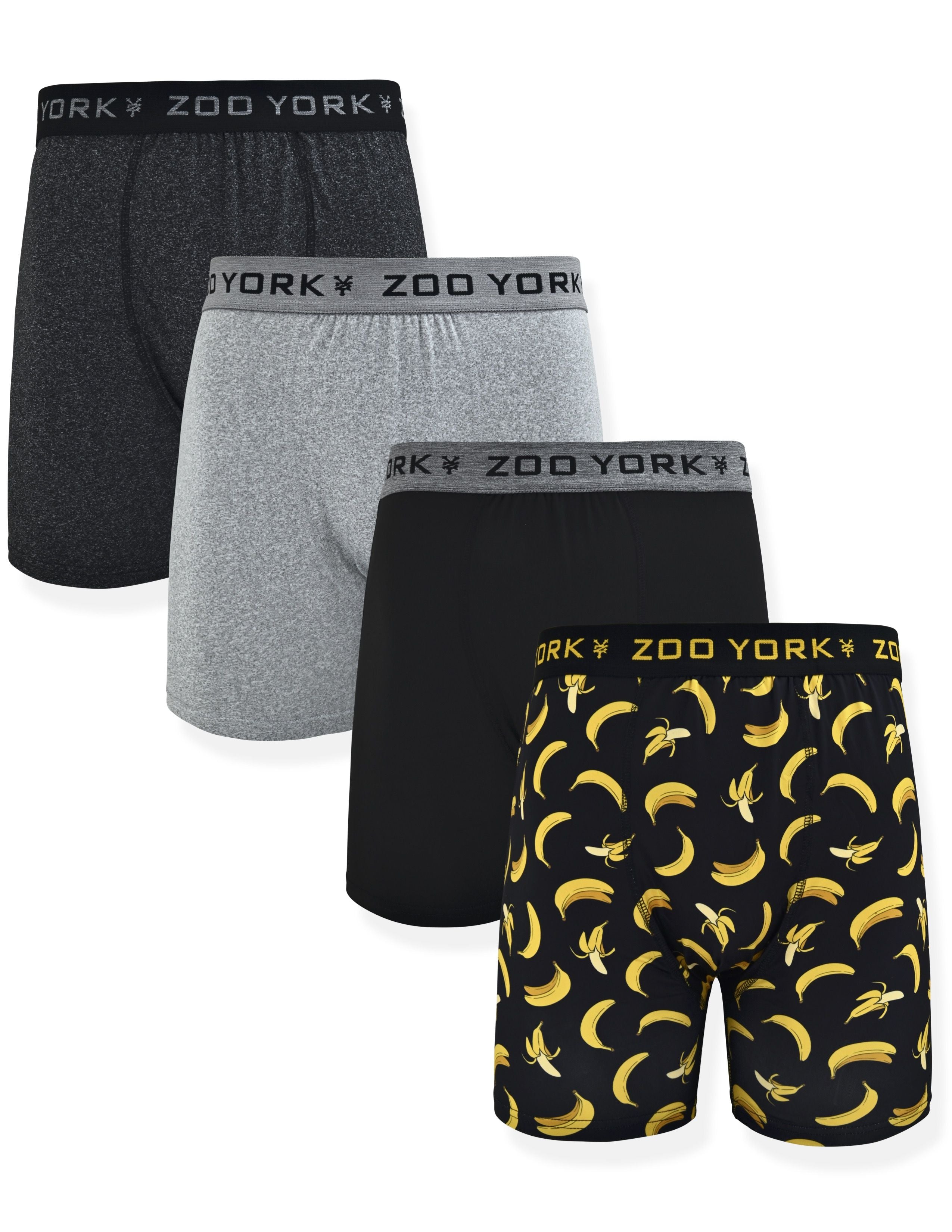 Zoo York Men's 4-Pack 360 Stretch Boxer Briefs - Printed & Solid Color Premium Underwear for Men