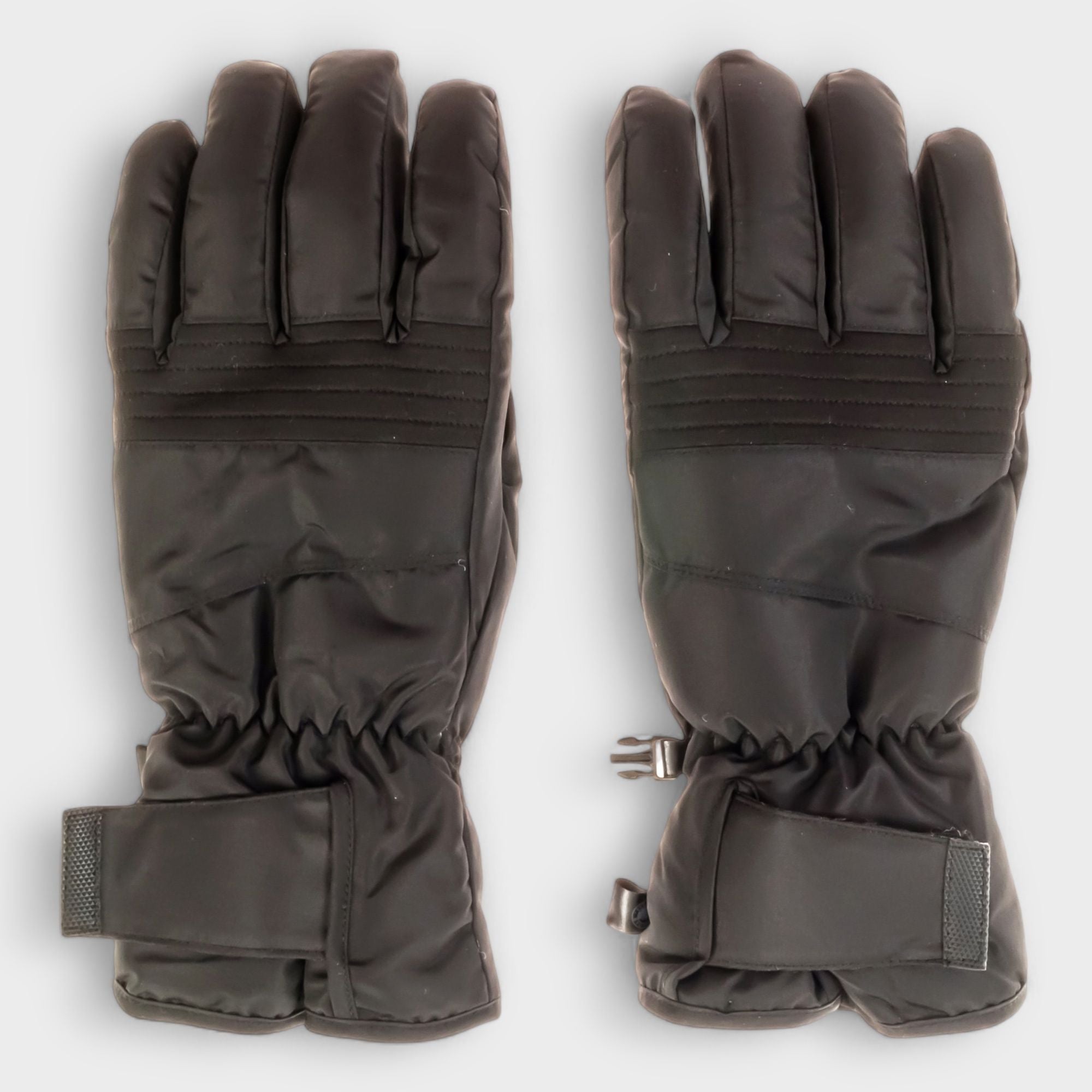 Canada Weather Gear Men's Ski Gloves - Water Resistant Winter Gloves with Velcro Strap, Warmth Indicator, for Cold Weather, Black