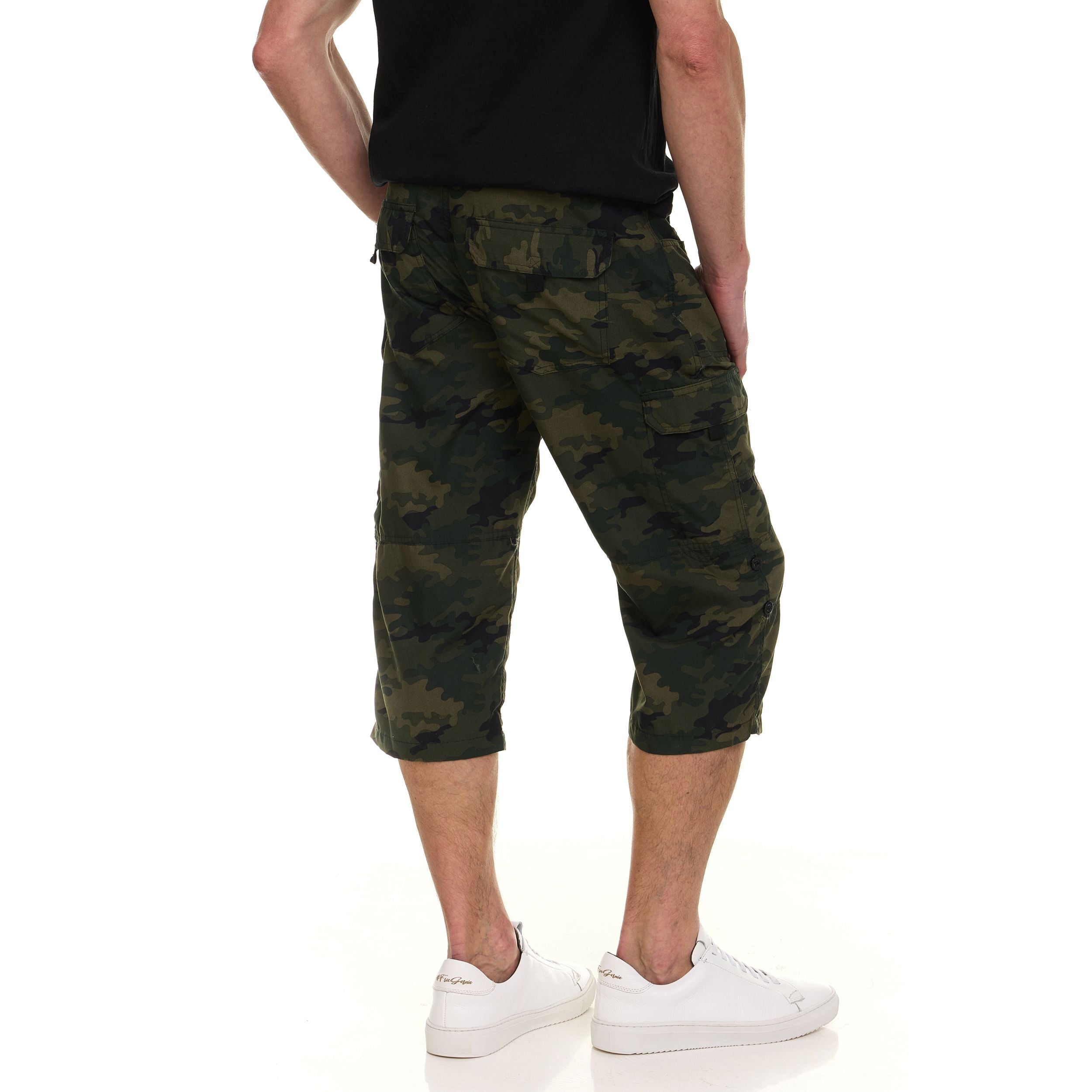 Canada Weather Gear Men’s Cargo Belted Shorts – Lightweight Stretch Twill Knee-Length Shorts with Pockets