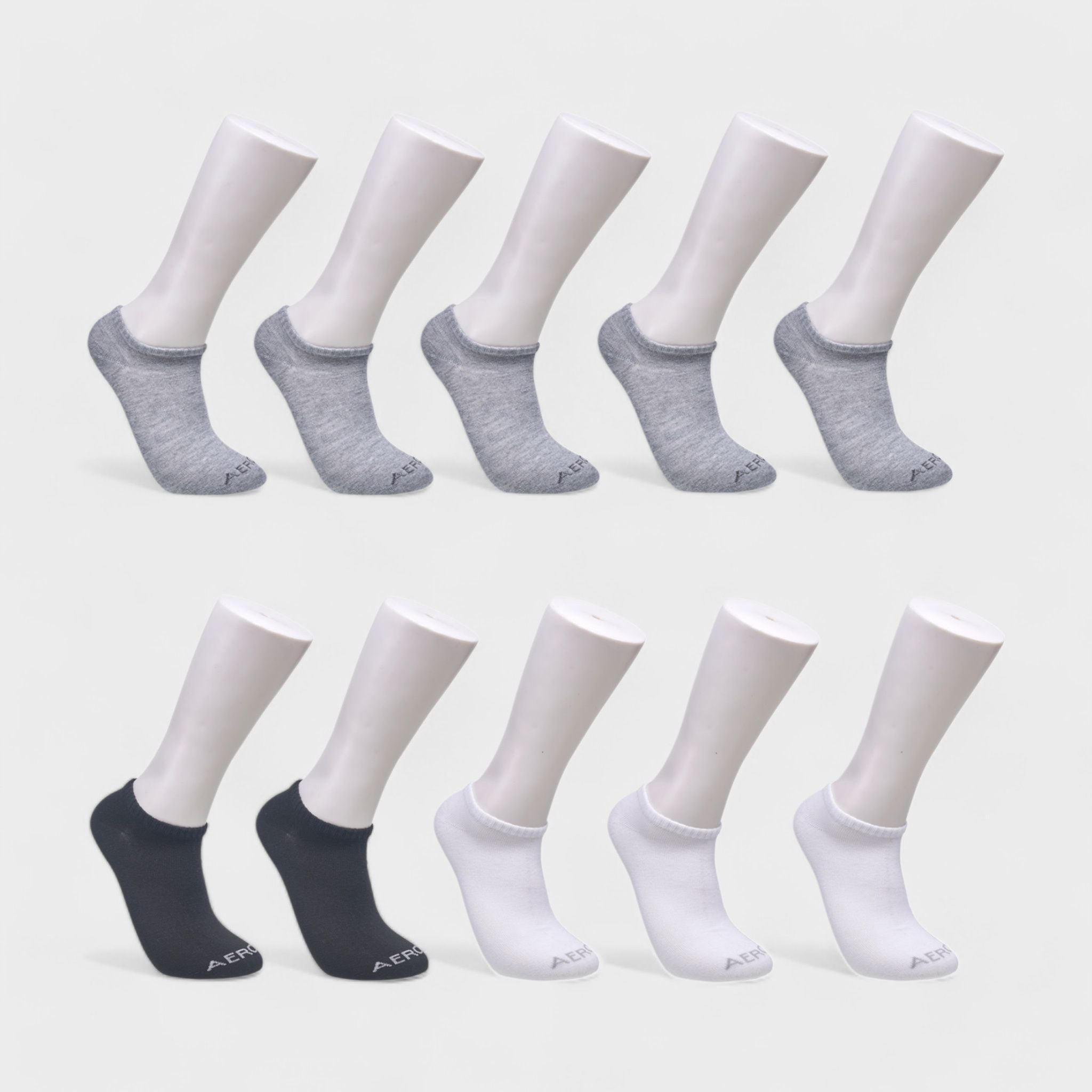 Aeropostale Men's 10-Pack Low Cut Socks - Comfort Stretch, Moisture Wicking, Smooth Toe Seam (Shoe Size 6-12)