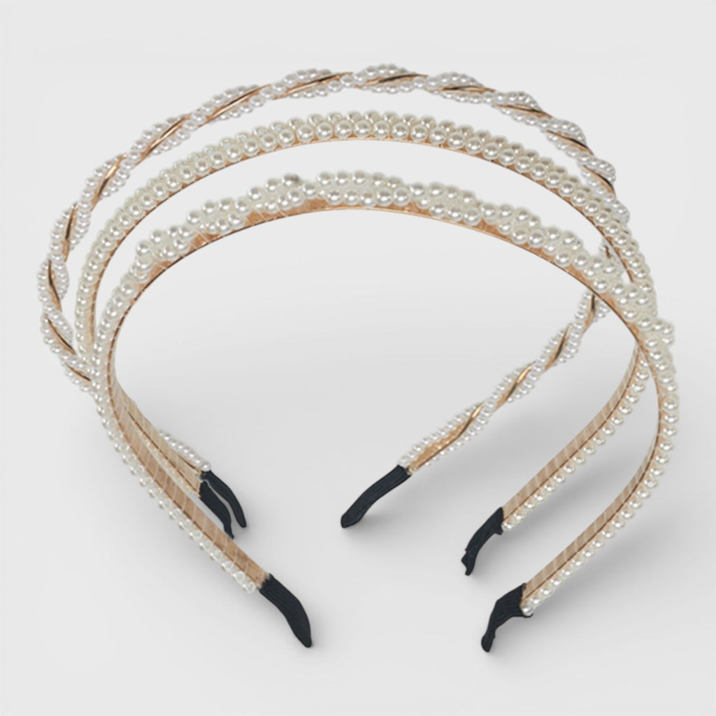 Hair Essentials 3pk Pearl Headbands