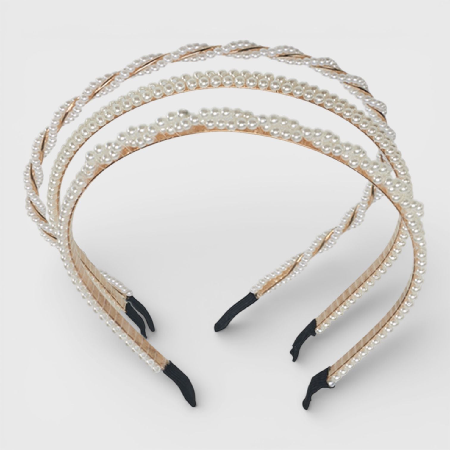 Hair Essentials 3pk Pearl Headbands