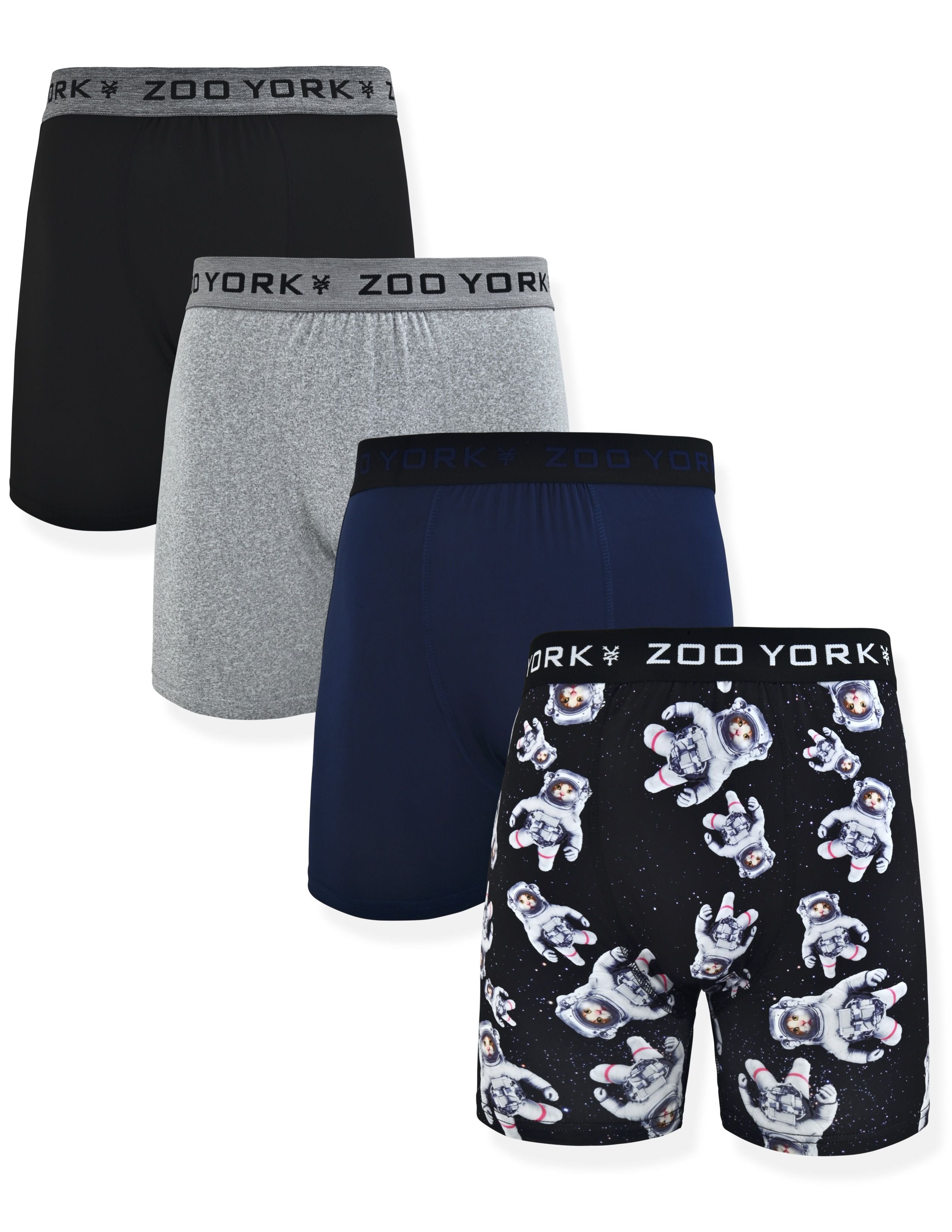 Zoo York Men's 4-Pack 360 Stretch Boxer Briefs - Printed & Solid Color Premium Underwear for Men