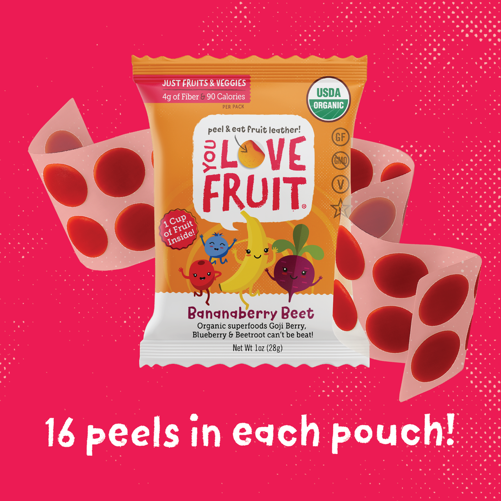 YOU LOVE FRUIT Organic Fruit Snacks — 1 oz Pouches, Pack of 12