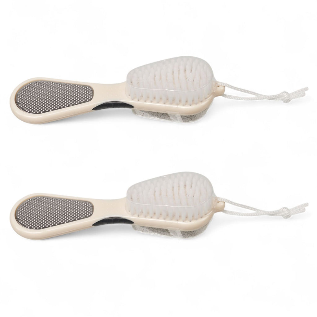 Spa Essentials 2 Pack Bath Brush - 4-in-1 Pedicure Tool Set