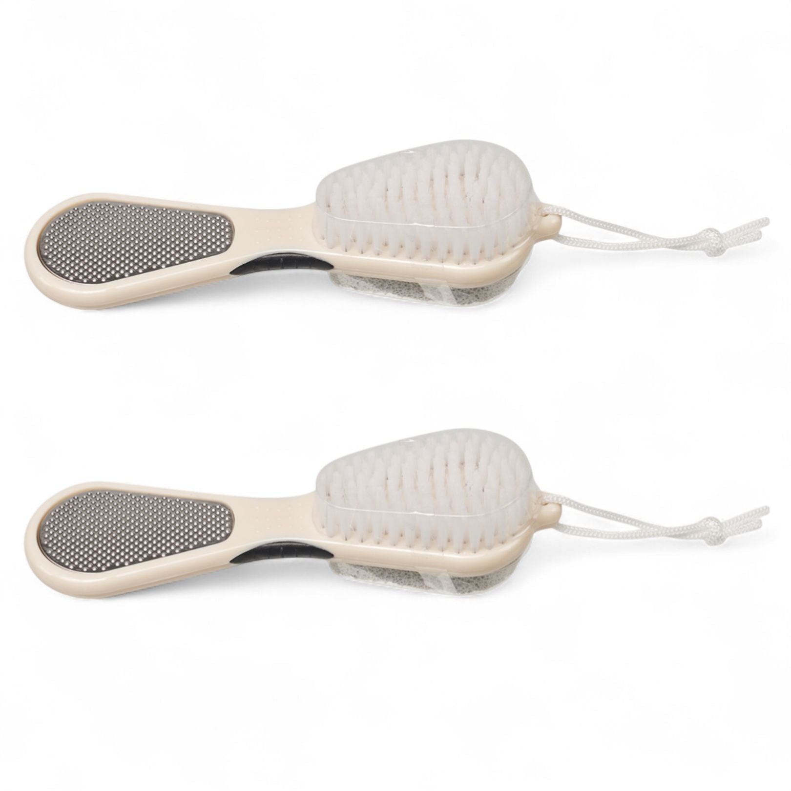 Spa Essentials 2 Pack Bath Brush - 4-in-1 Pedicure Tool Set