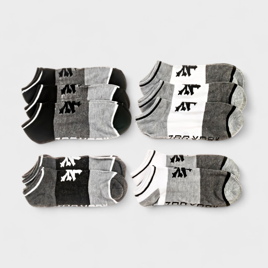 Zoo York Men's 10-Pack Low-Cut Socks - Comfortable, Durable, and Breathable Everyday Athletic Socks - 10 Pairs in Black & Gray Combo (Shoe Size 6-12)