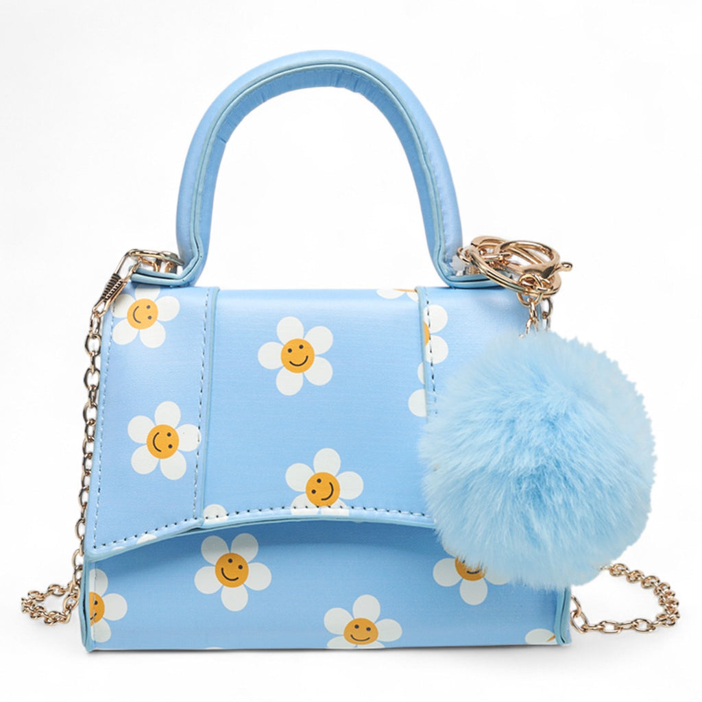 Willow & Ruby Girls' Smiley Daisy Print Mini Top Handle Crossbody Bag for Kids (Youth)