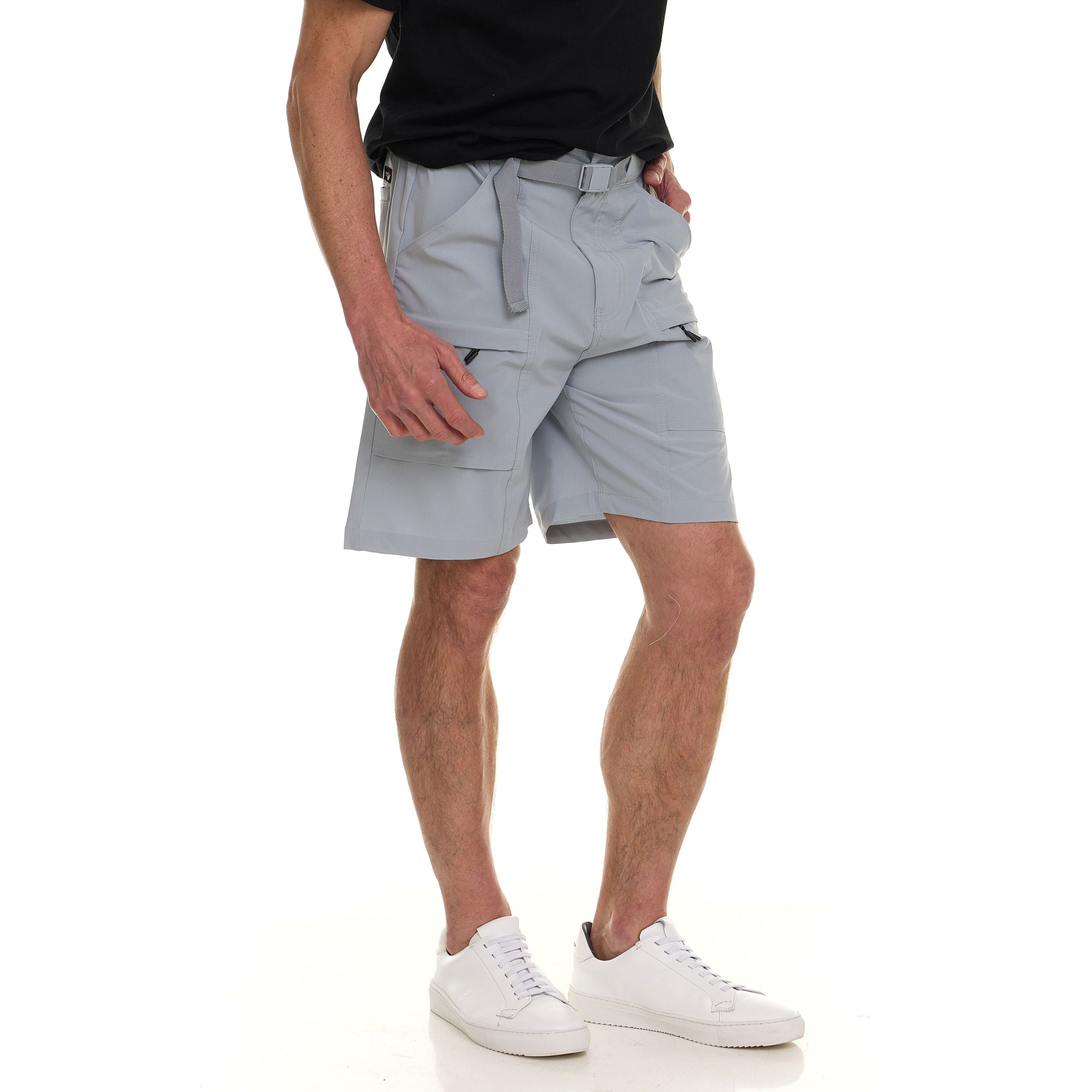 Canada Weather Gear Men’s Cargo Belted Shorts – Lightweight Stretch Twill Knee-Length Shorts with Pockets