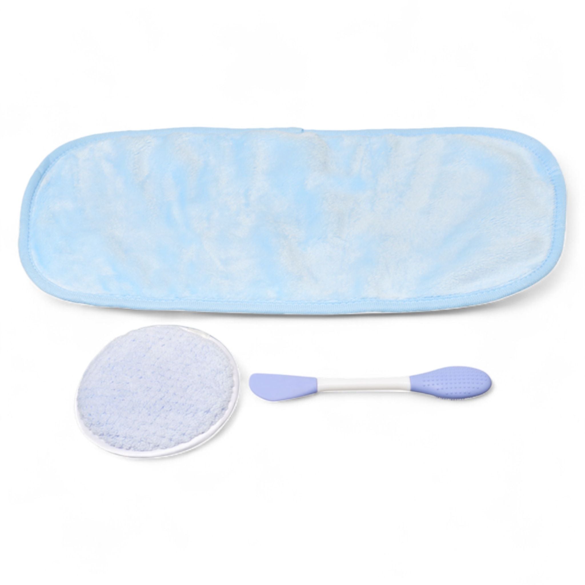 Spa Essentials 3-Piece Facial Care Set – Ultra-Soft Headband, Reusable Cleansing Pad & Dual-Ended Applicator
