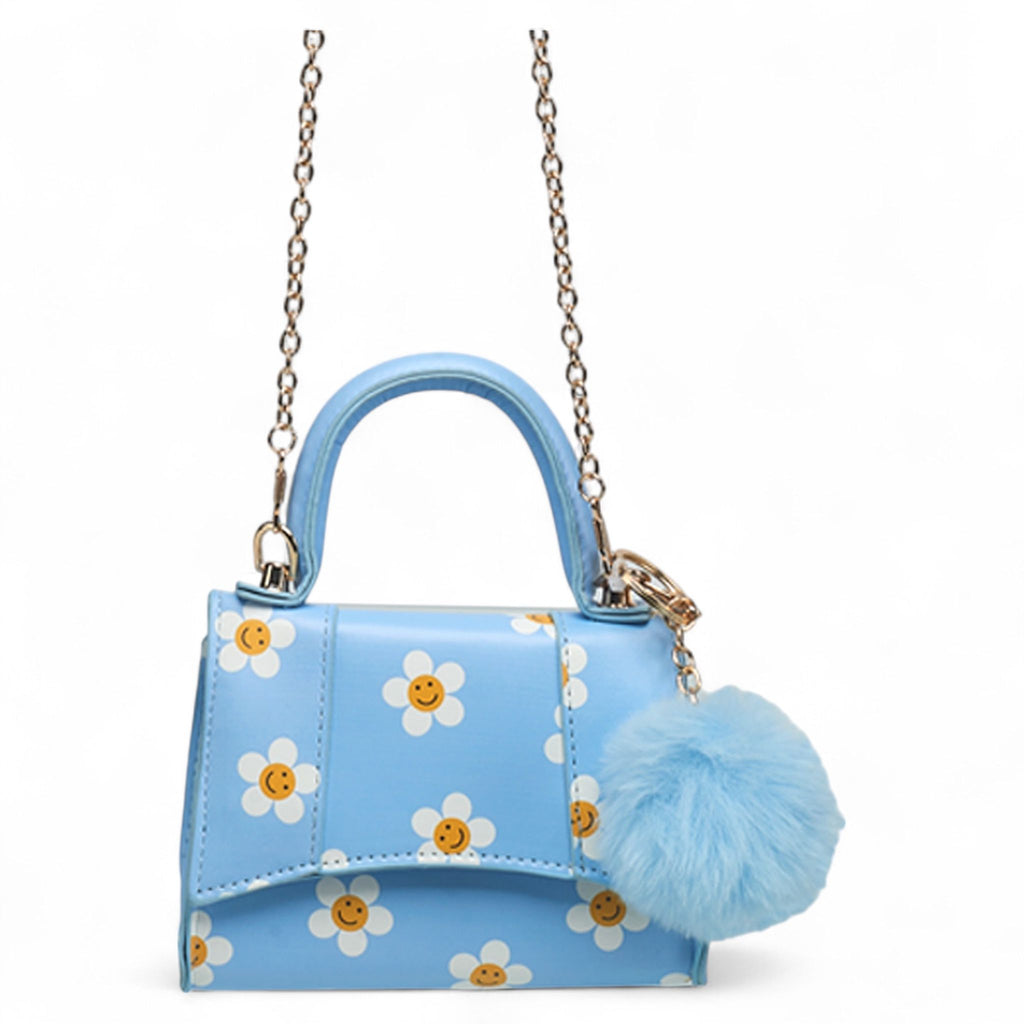 Willow & Ruby Girls' Smiley Daisy Print Mini Top Handle Crossbody Bag for Kids (Youth)