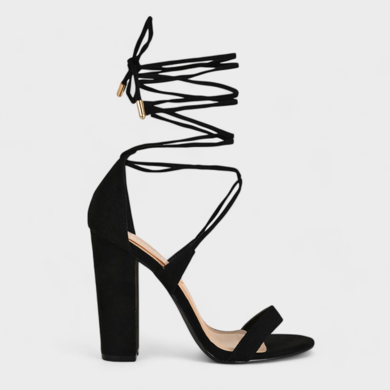 Charles Albert Women's High Heeled Dressy Strappy Lace Up Block Heels for Women's Open Toe, Gladiator, Comfy 4-Inch Heeled Sandals