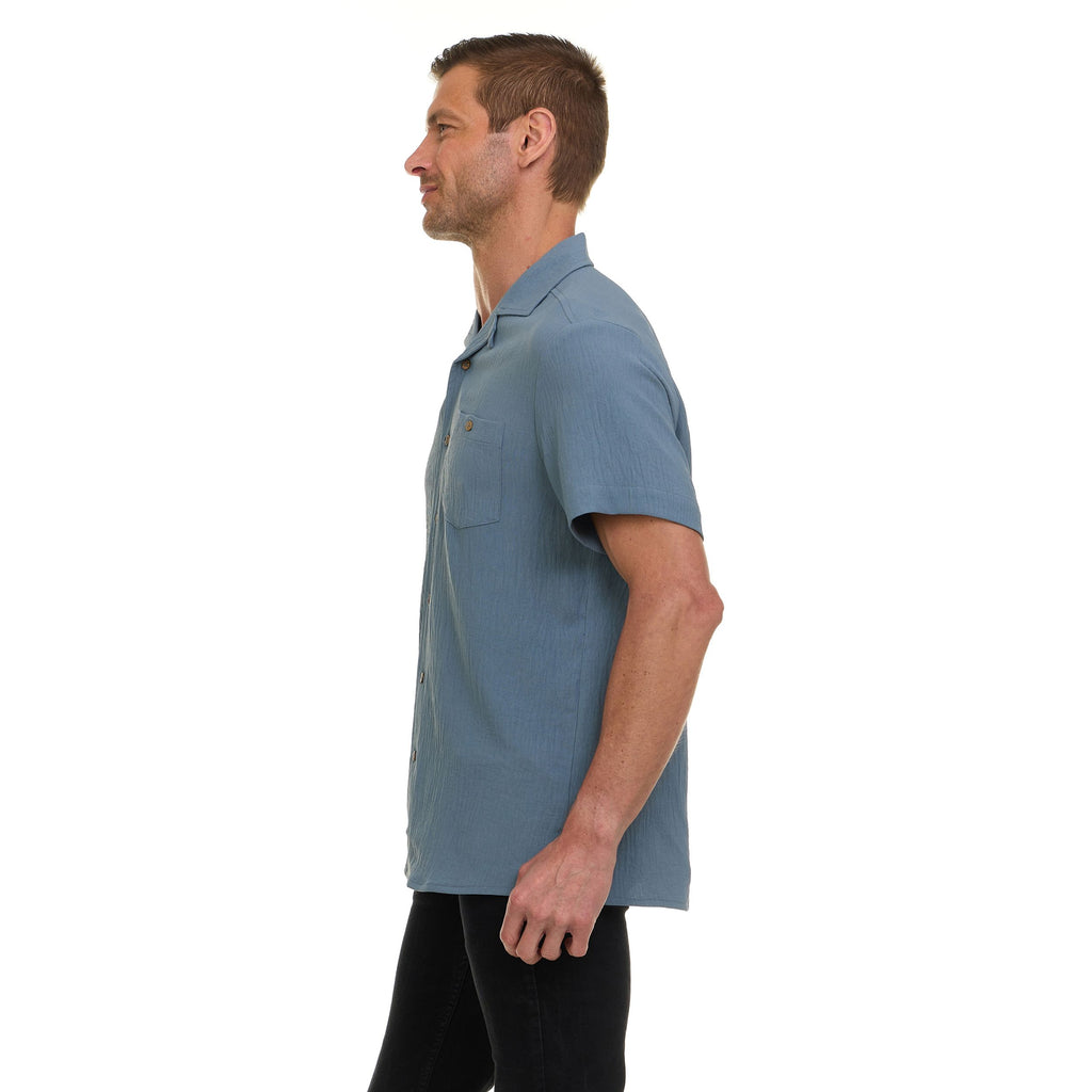 Super Triple Goose Men’s AIRFLOW Active Stretch Camp Collar Shirt – Short Sleeve, Lightweight, Breathable Button-Down Top