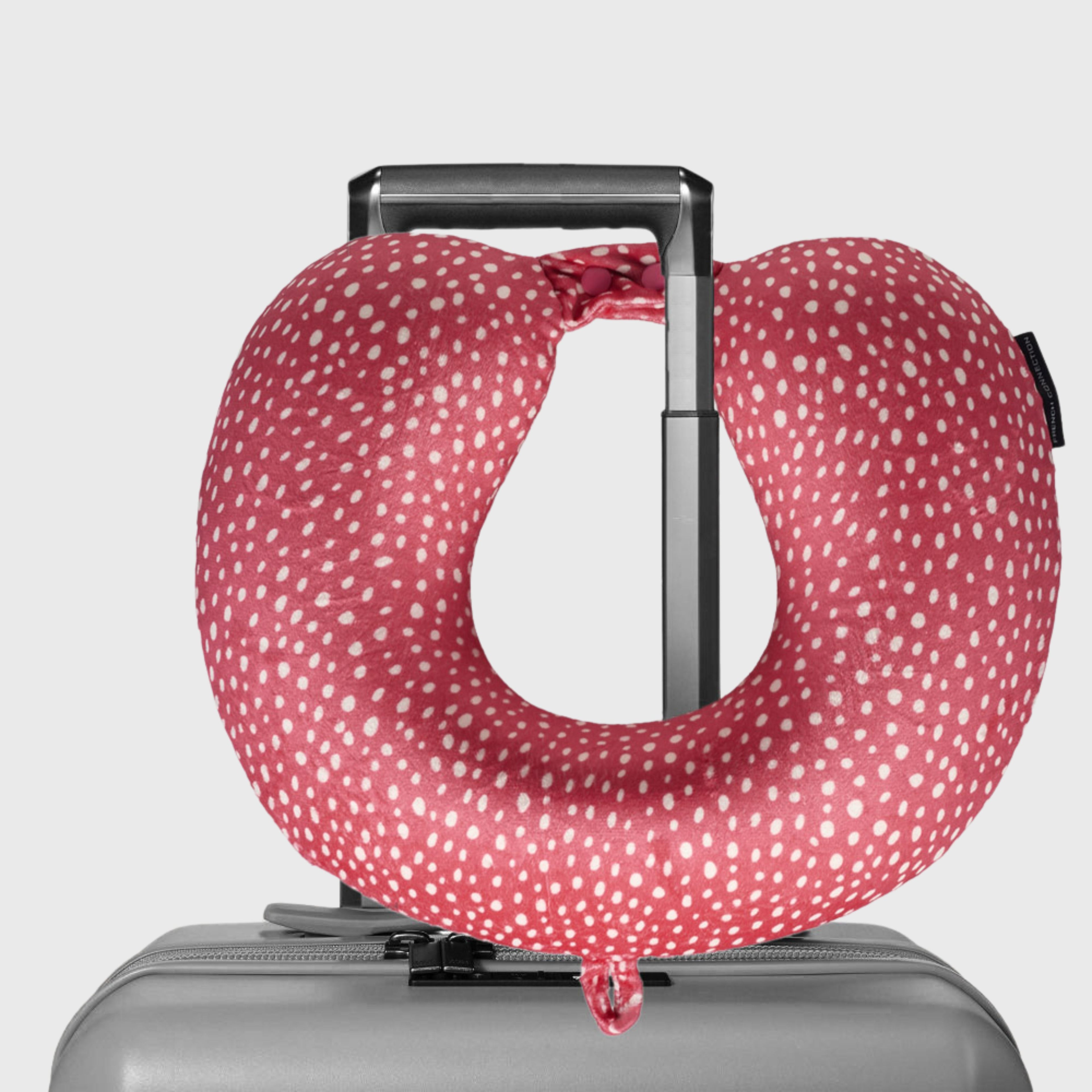 French Connection Memory Foam Travel Neck Pillow with Washable Cover - Luxury Neck Pillows for Travel (Polka Dot)