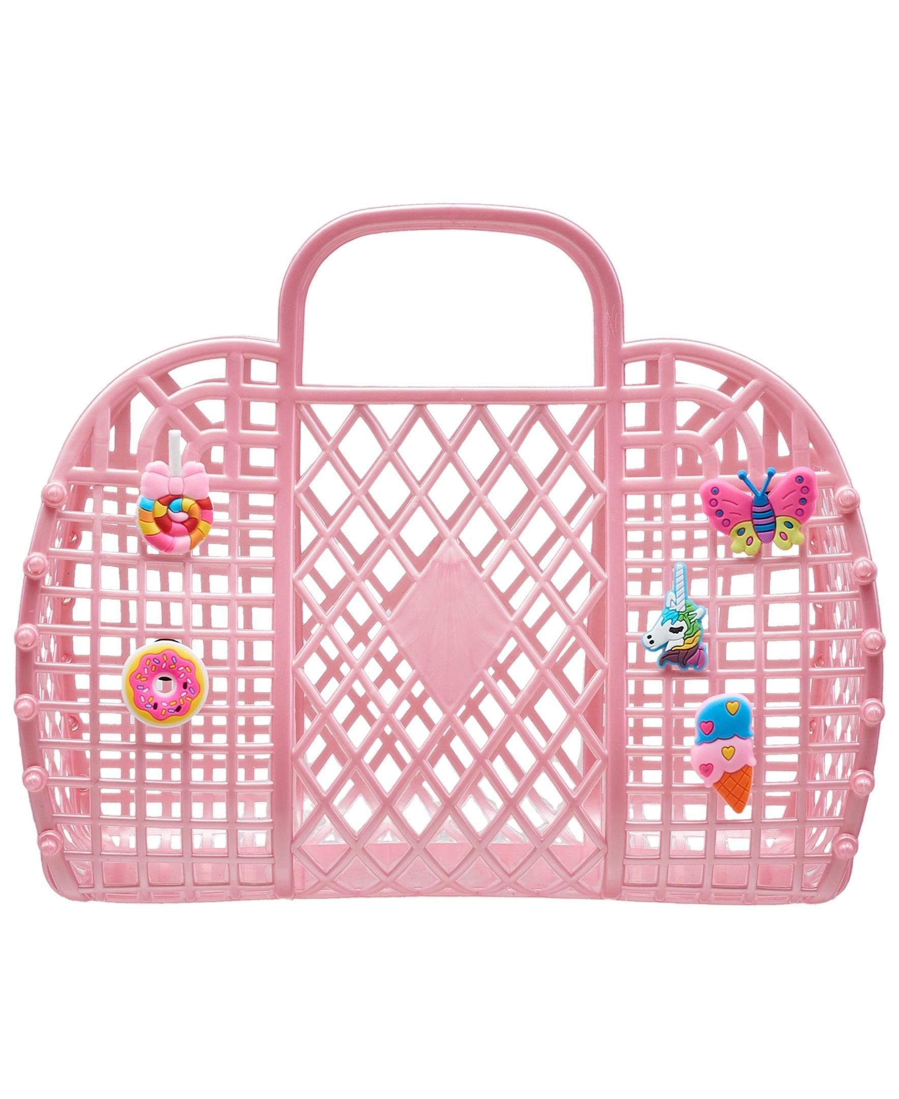 A Little Obsessed Kid's Jelly Tote Bag With Charms for Girls (Youth)