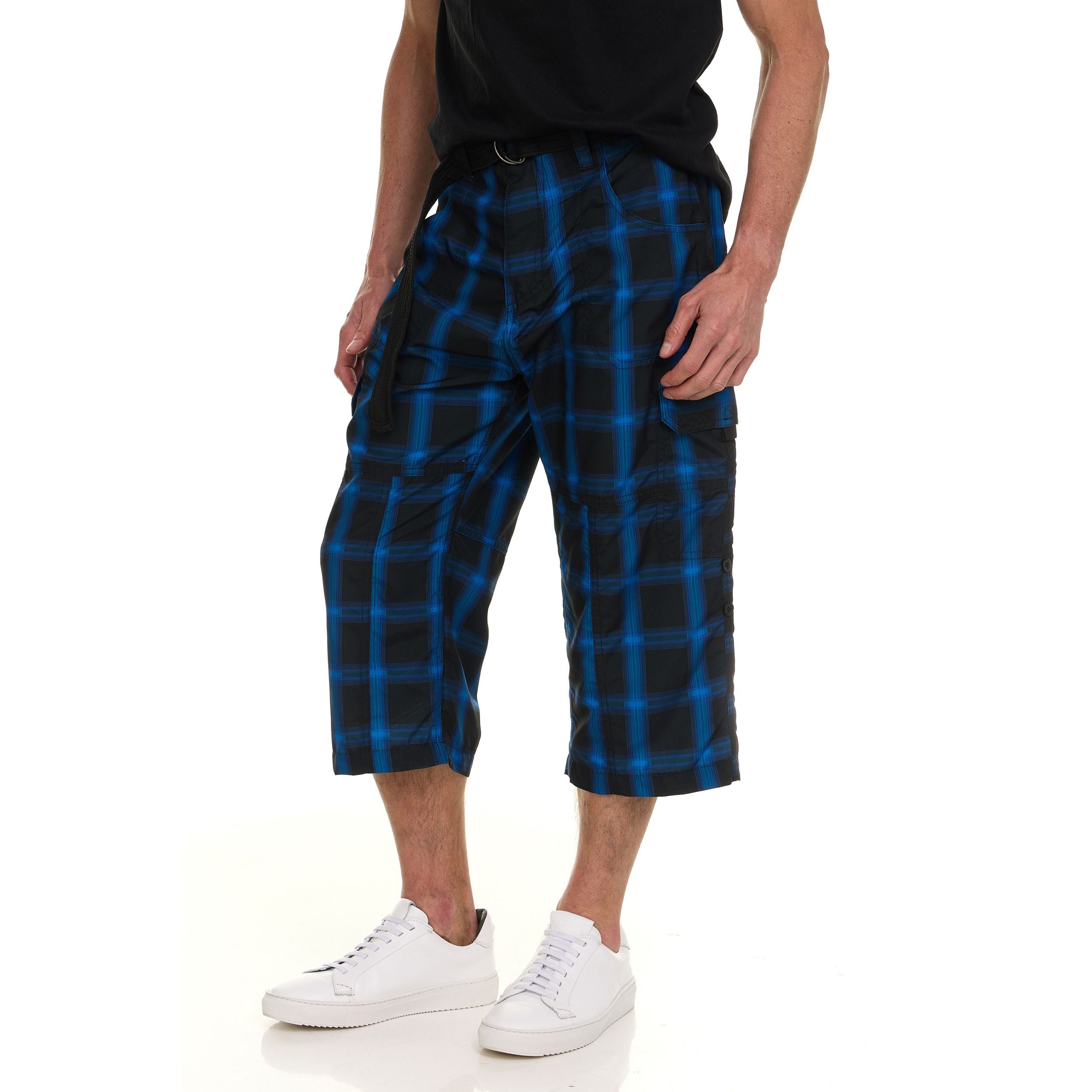 Canada Weather Gear Men’s Cargo Belted Shorts – Lightweight Stretch Twill Knee-Length Shorts with Pockets