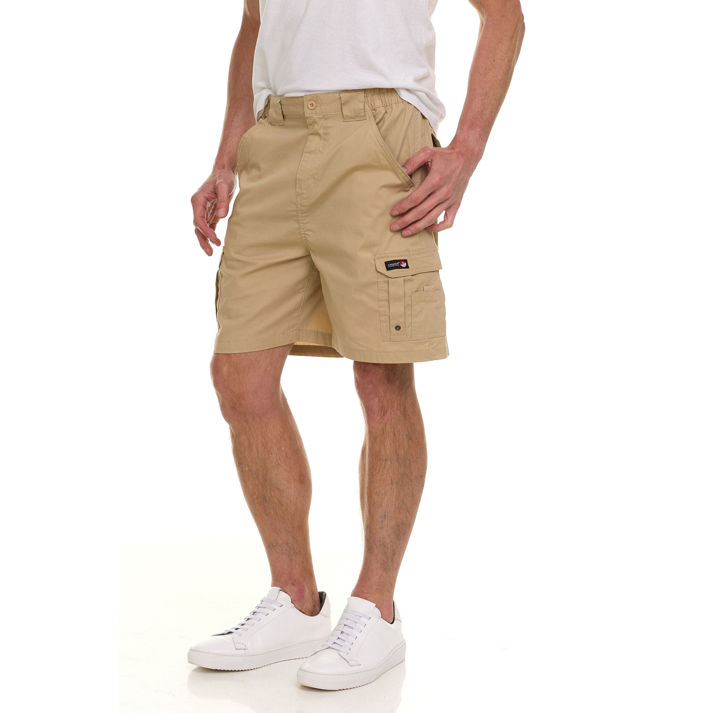 Canada Weather Gear Men’s Cargo Shorts – Relaxed Fit with Utility Pockets & Elastic Waistband – Lightweight Summer Shorts