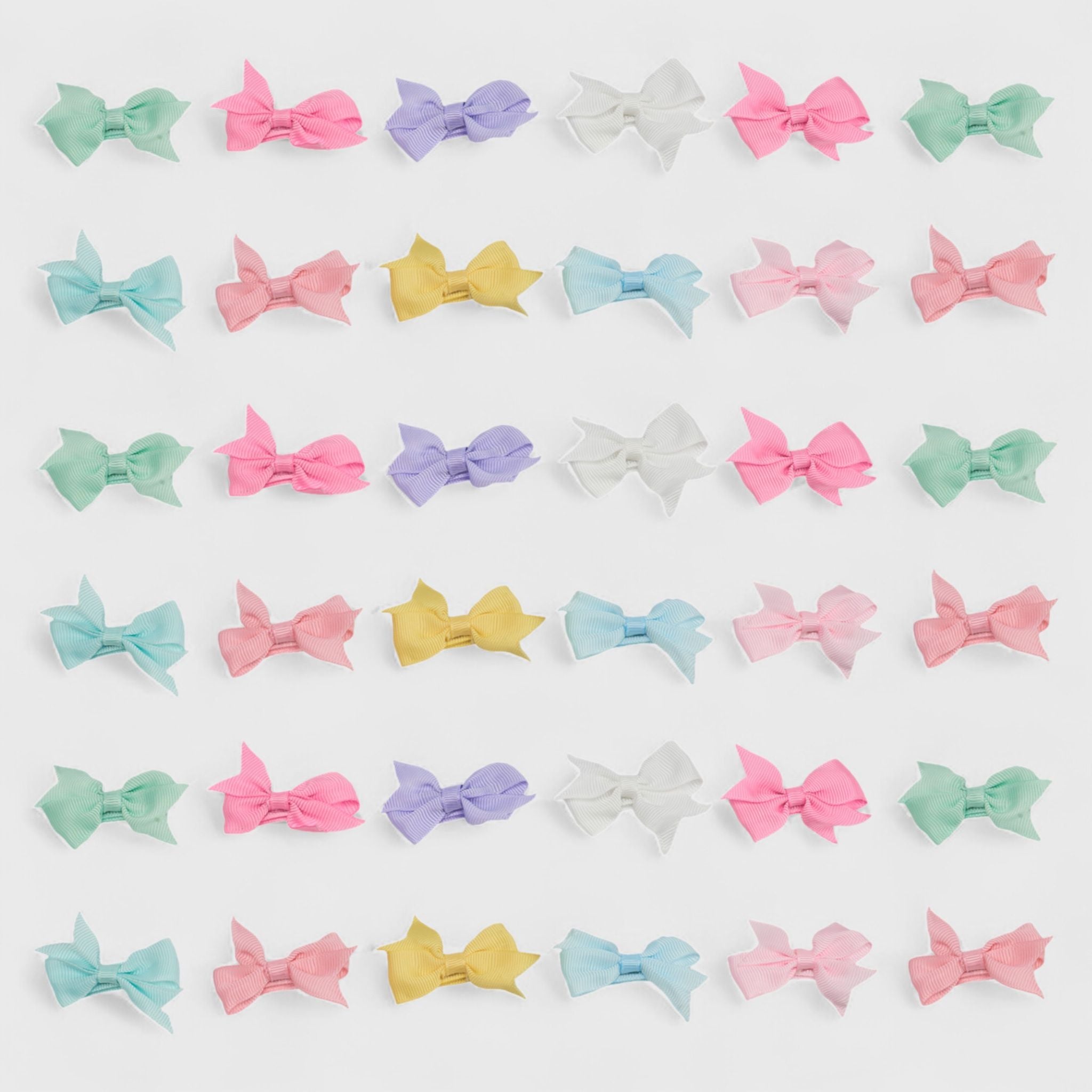 Willow & Ruby  Baby Hair Bows 36-Pack Ribbon Hair Clips for Newborns & Infants (0-12 Months)- Assorted Colors, Non-Slip Alligator Clips, 36pcs